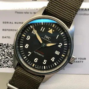 2023 IWC Pilot IW326801 Spitfire Automatic Black Dial Men's Wristwatch with Box and Papers Unworn