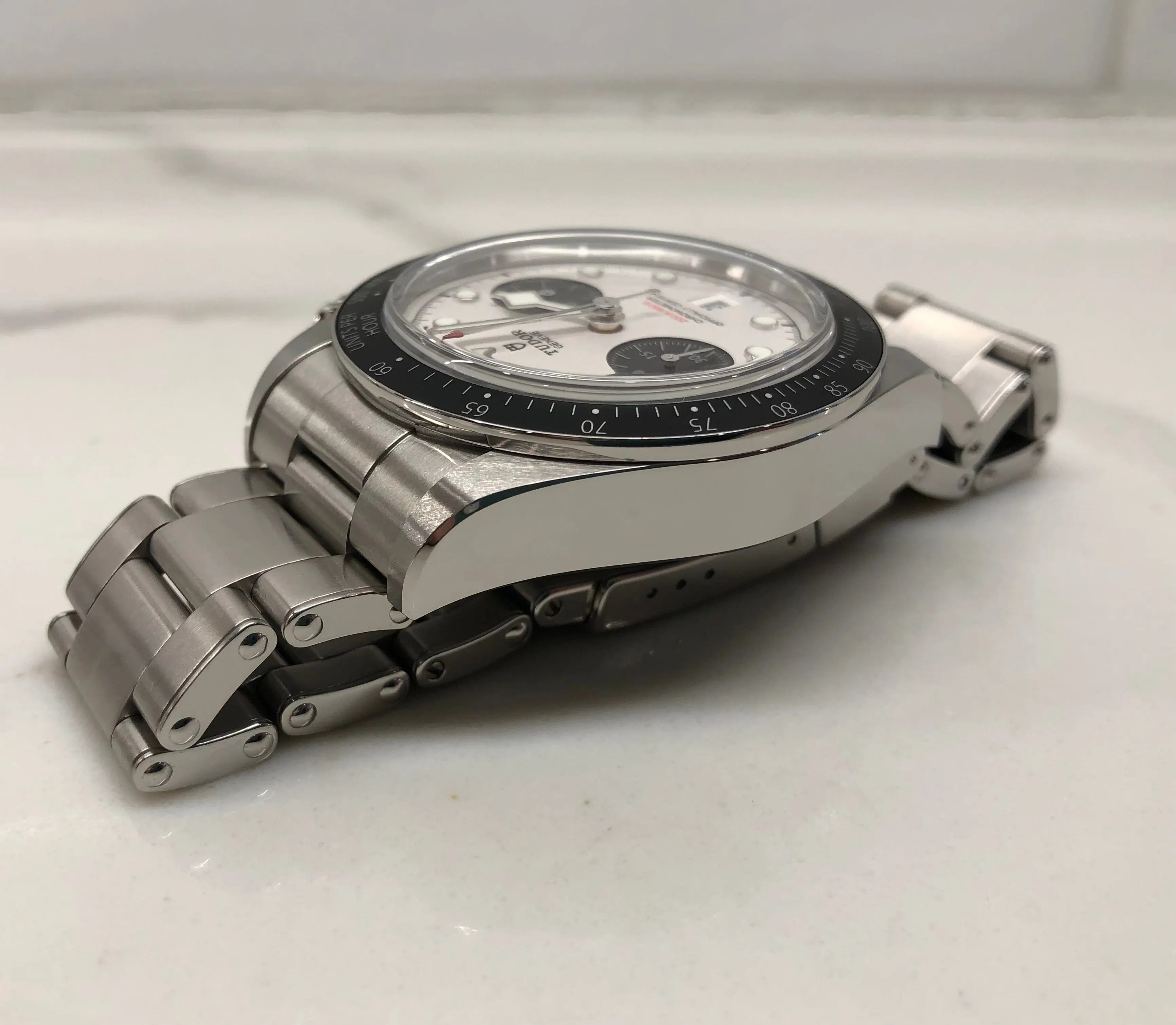 2023 Tudor Black Bay Chrono 79360N White Panda Chronograph Wristwatch with Box and Papers