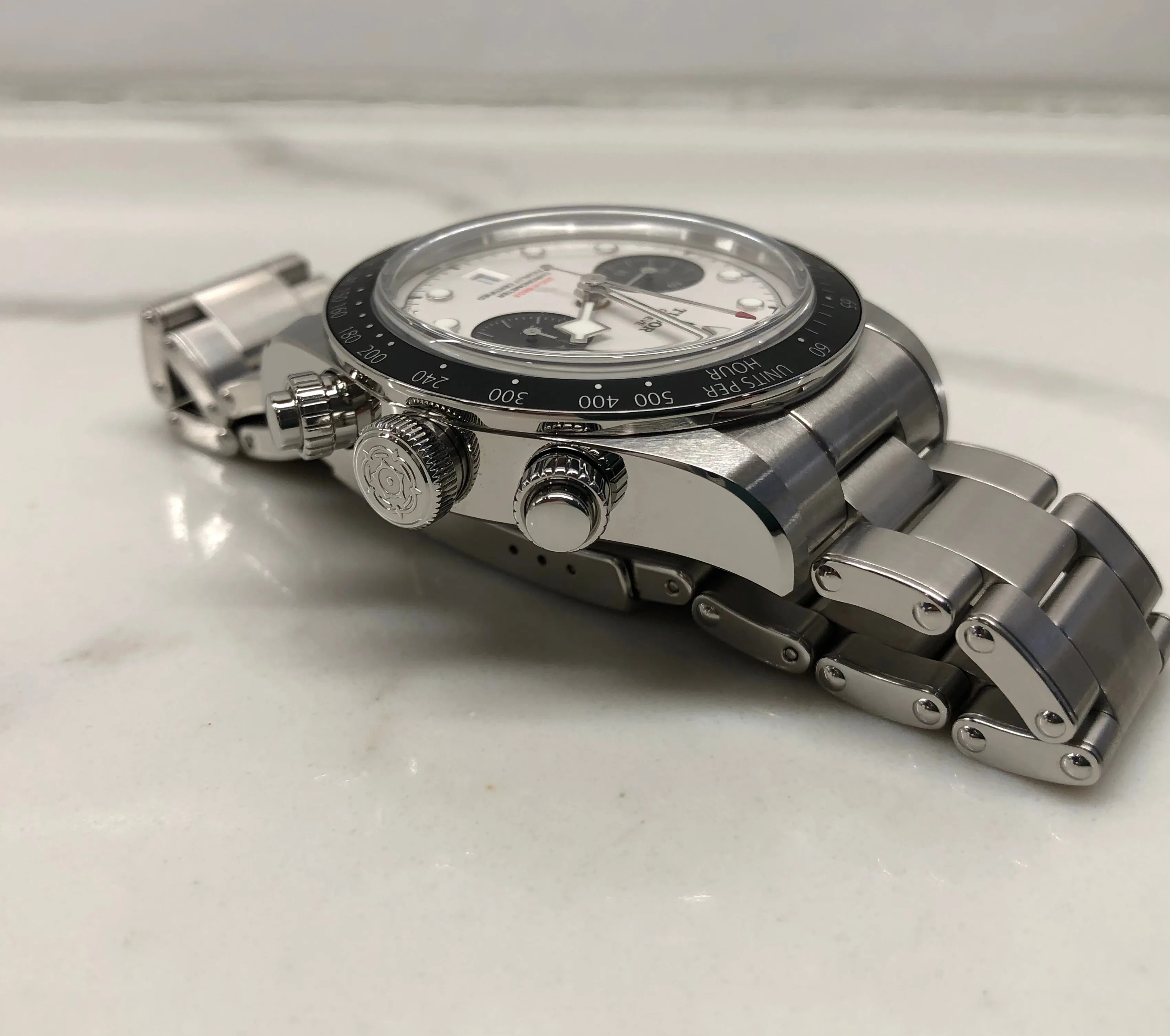 2023 Tudor Black Bay Chrono 79360N White Panda Chronograph Wristwatch with Box and Papers