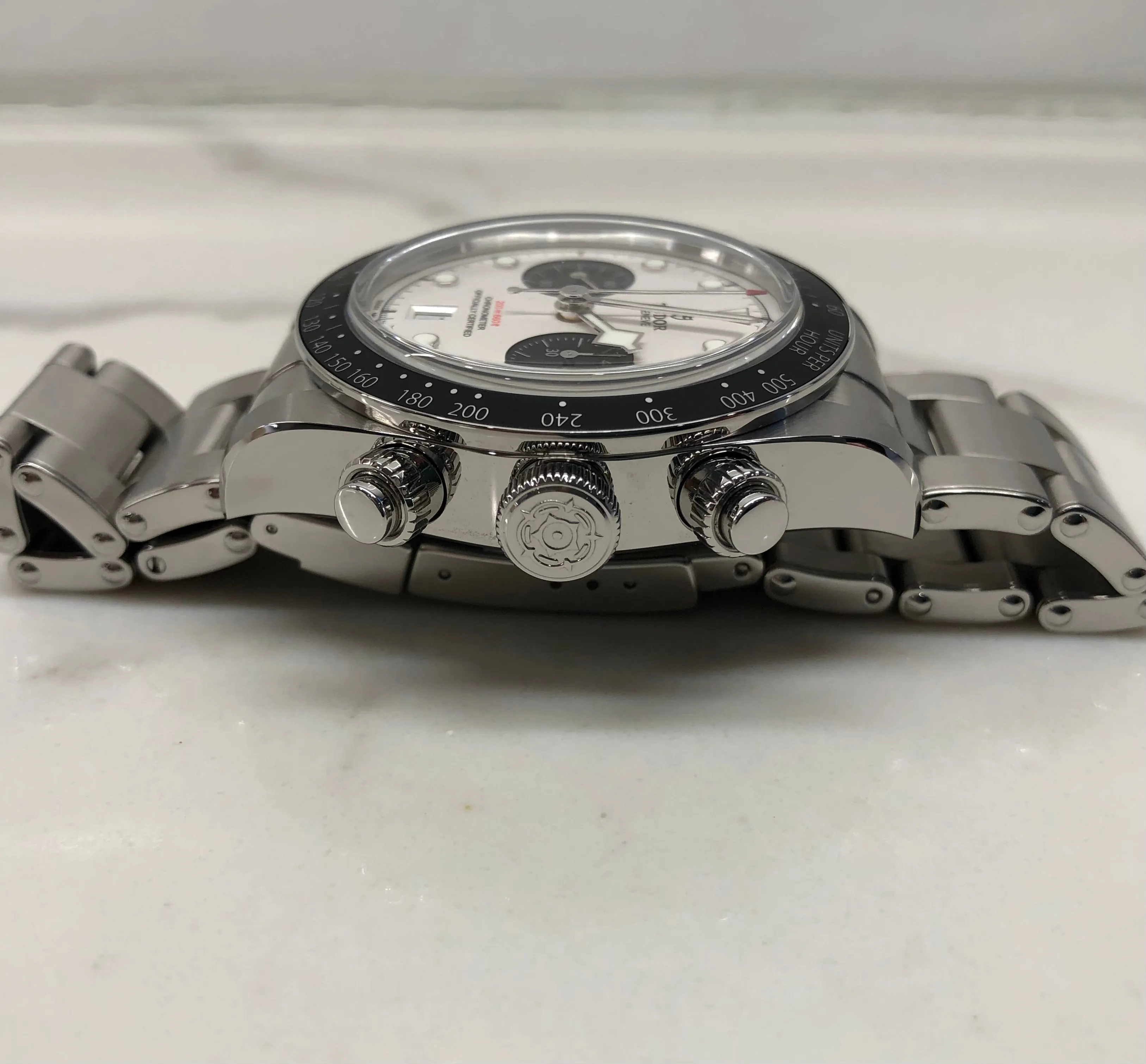 2023 Tudor Black Bay Chrono 79360N White Panda Chronograph Wristwatch with Box and Papers