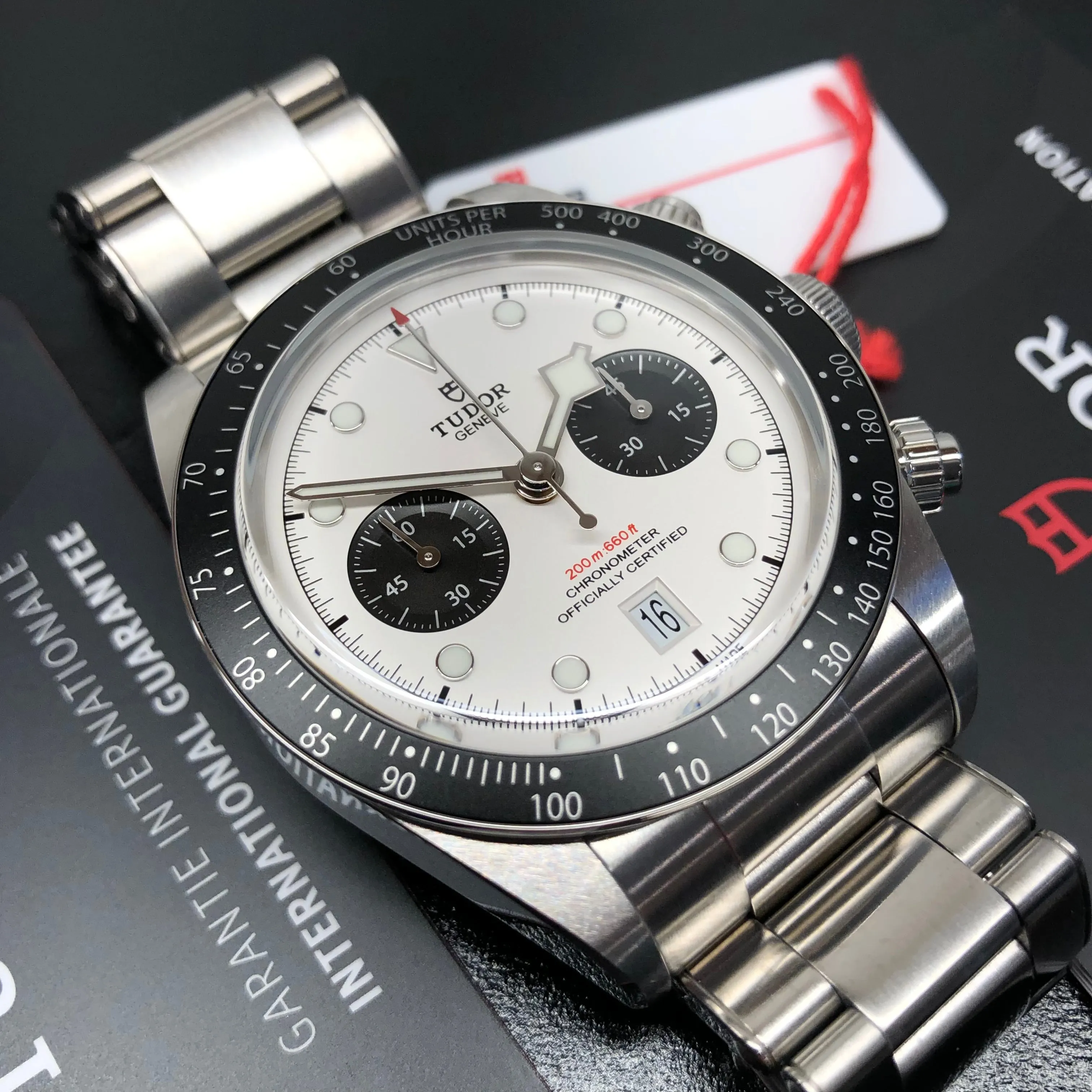 2023 Tudor Black Bay Chrono 79360N White Panda Chronograph Wristwatch with Box and Papers