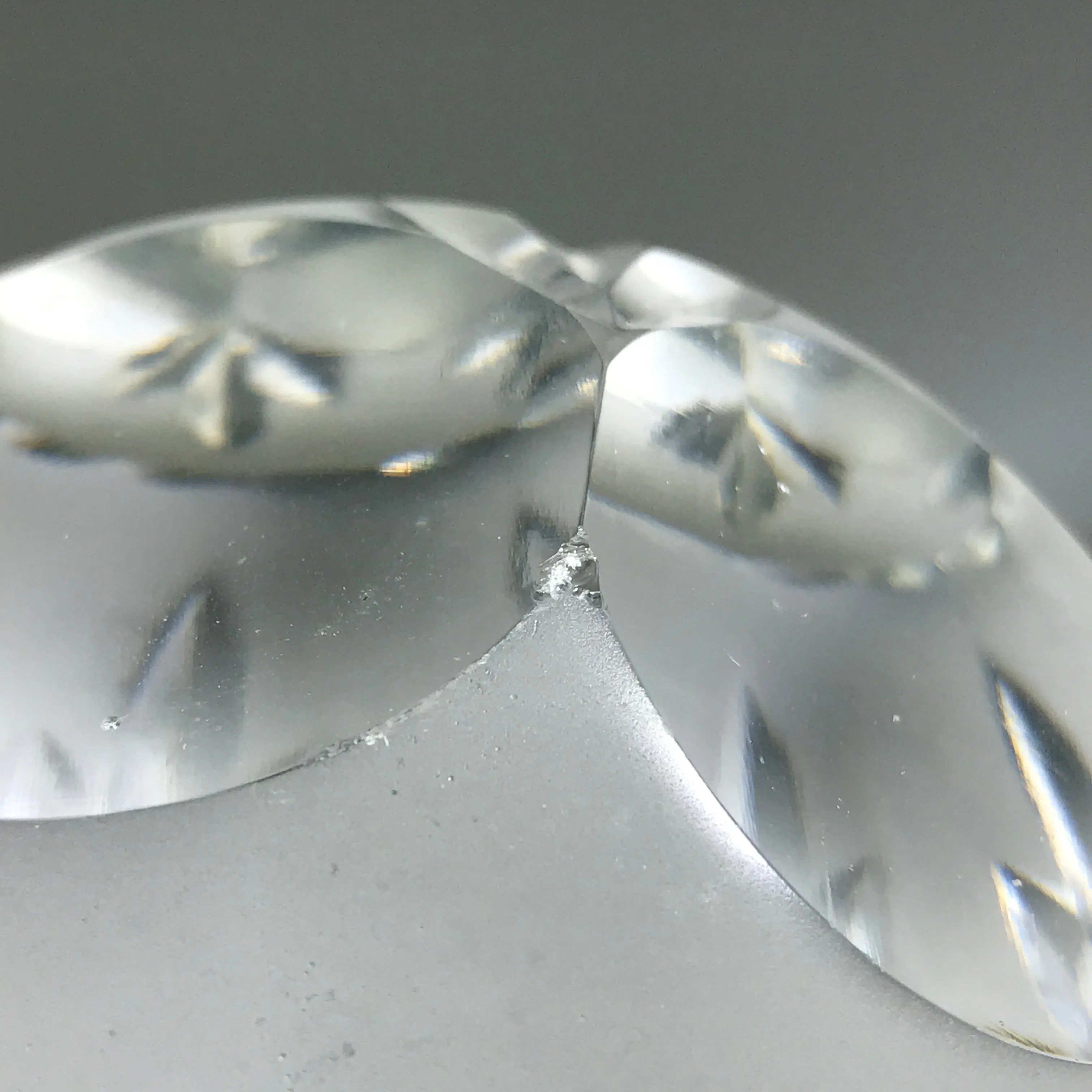 20th Century Val St Lambert Art Glass Paperweight Fancy Faceted Frosted Surface