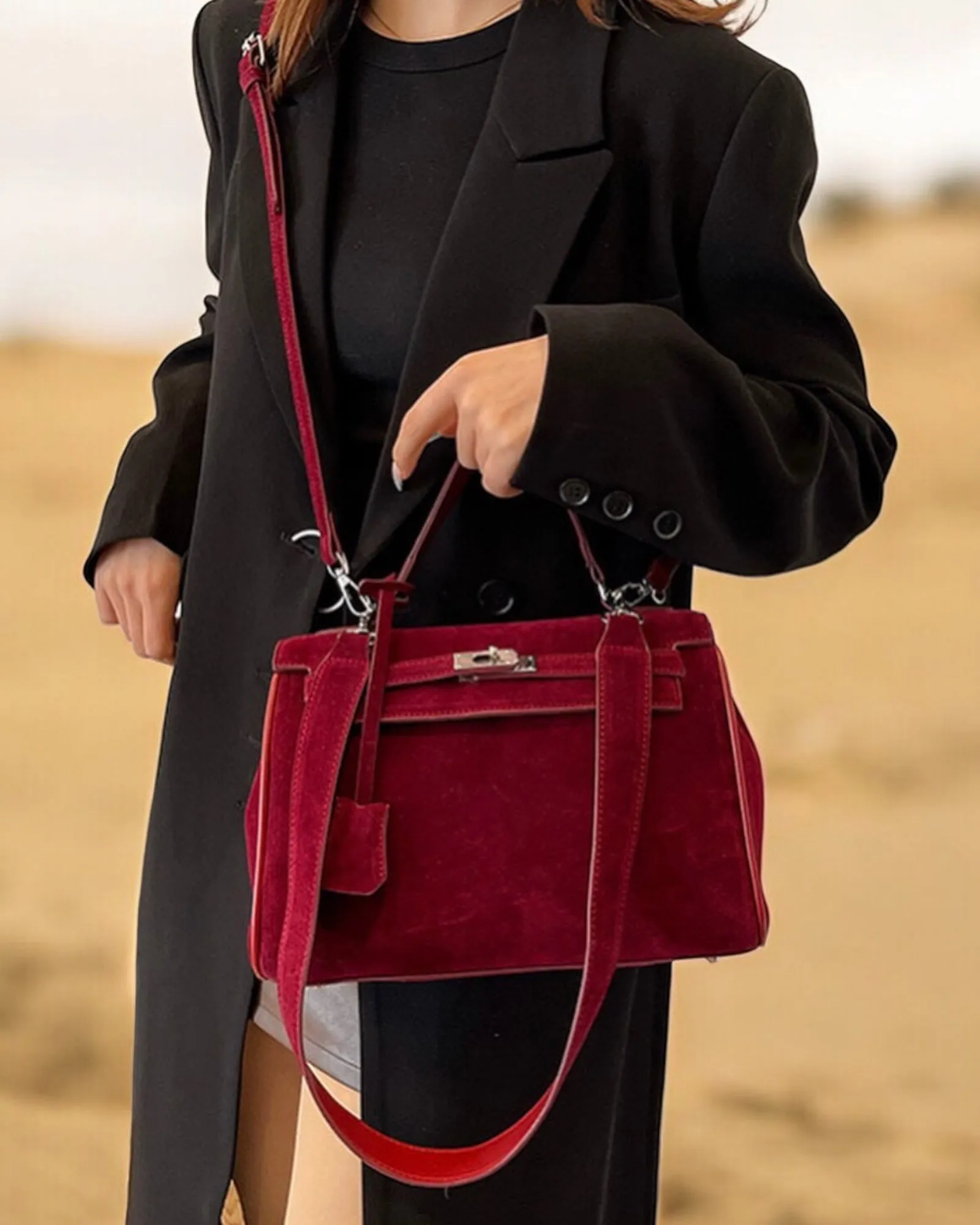 28cm Retro Suede Bag