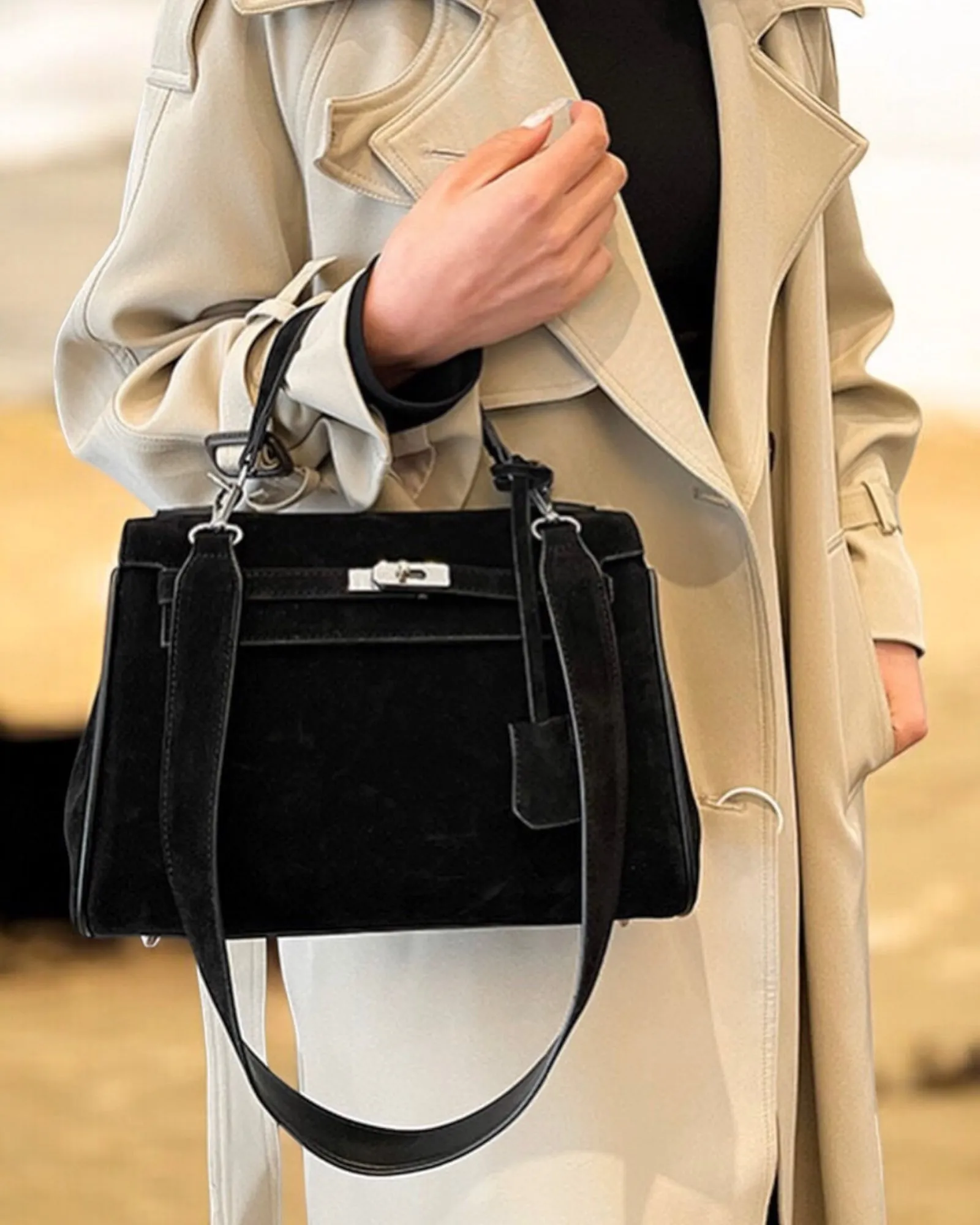 28cm Retro Suede Bag
