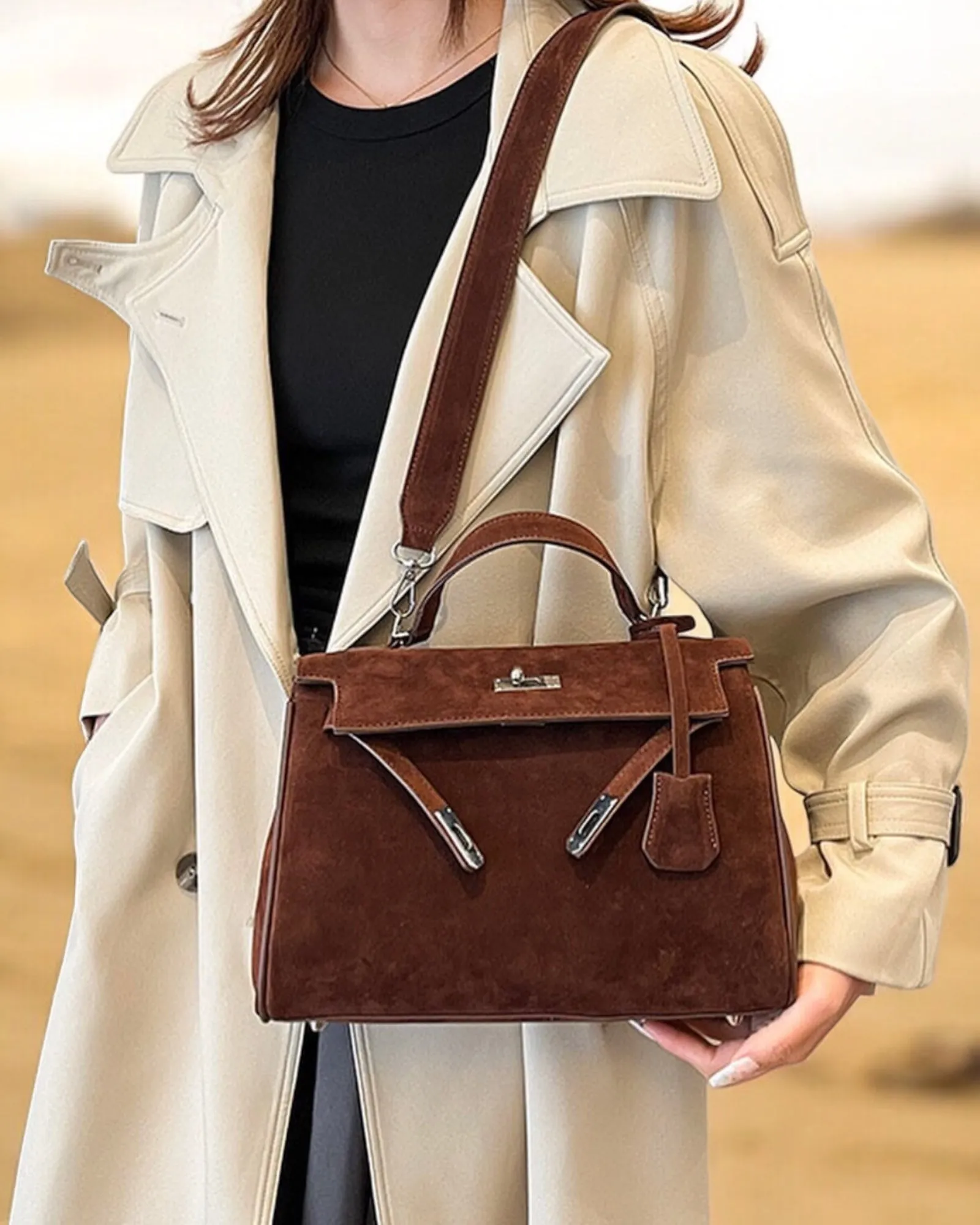 28cm Retro Suede Bag
