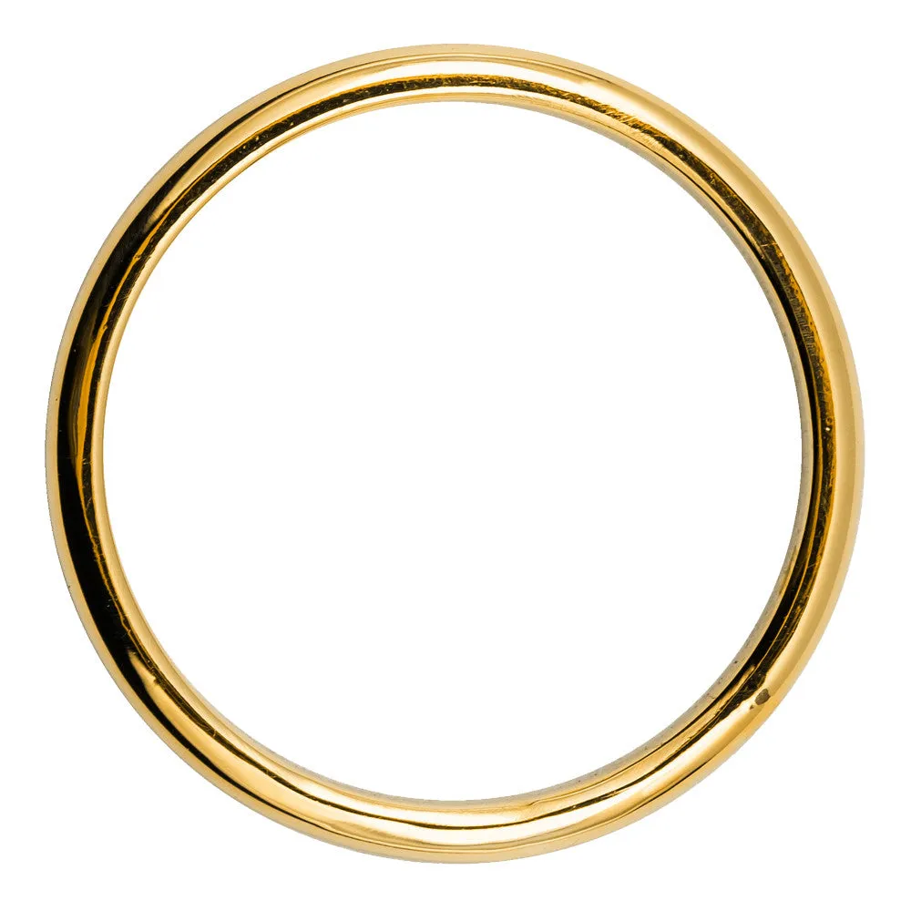 2mm Wide x 1.7mm Thick, 14k Yellow Gold Half Round Wedding Band, Polished