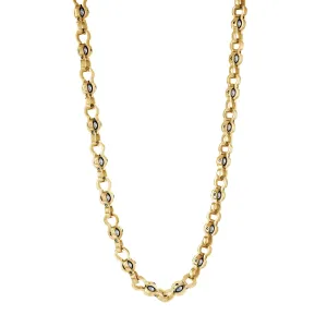 316L Gold IP Stainless Steel Orb Chain Mens Necklace