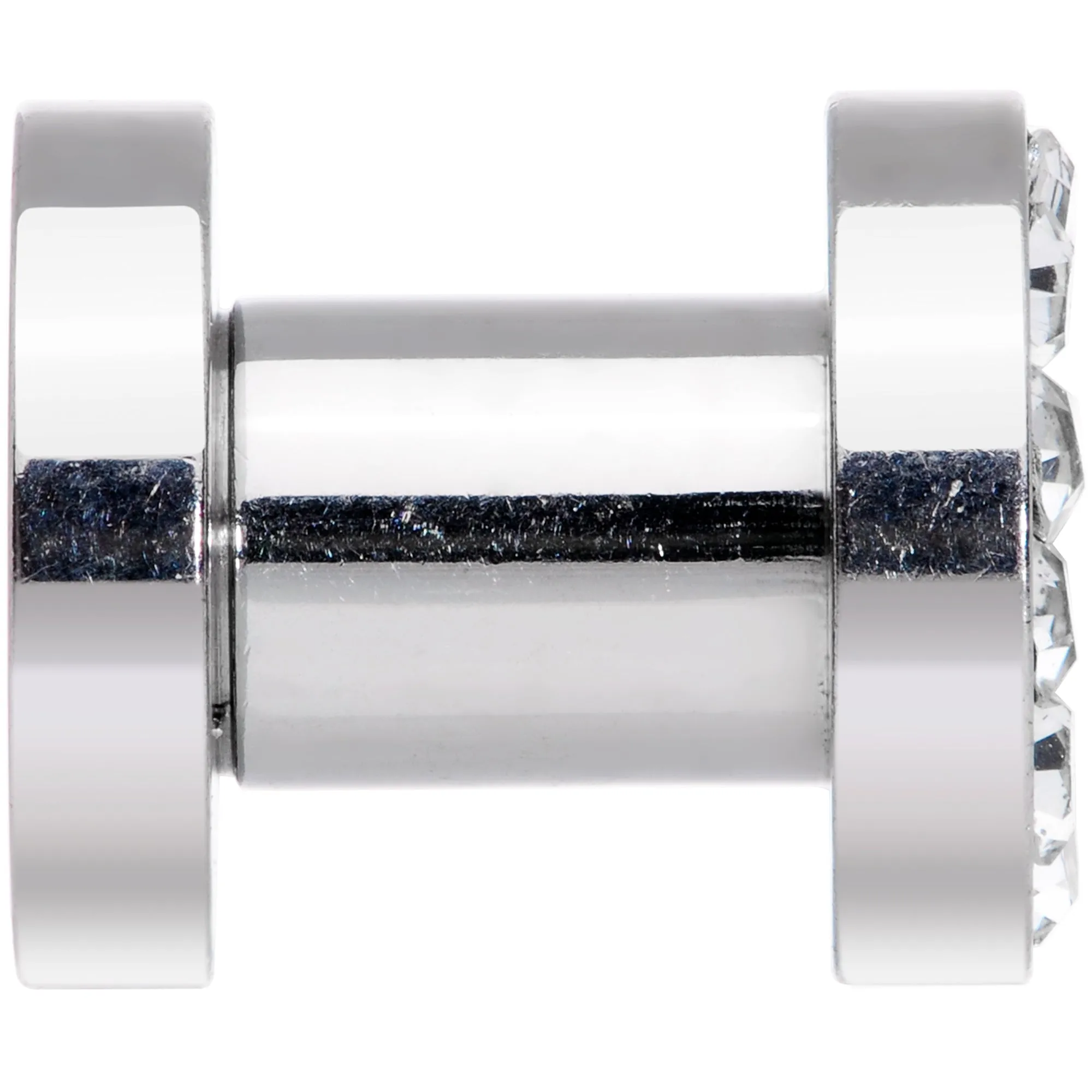 4 Gauge Clear Gem Concentric Circles Screw Fit Plug Set