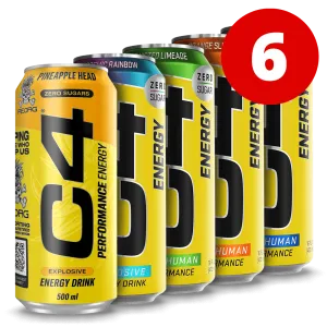 6 Mixed C4 Energy Carbonated - 6x500ml. (inkl. SE pant)