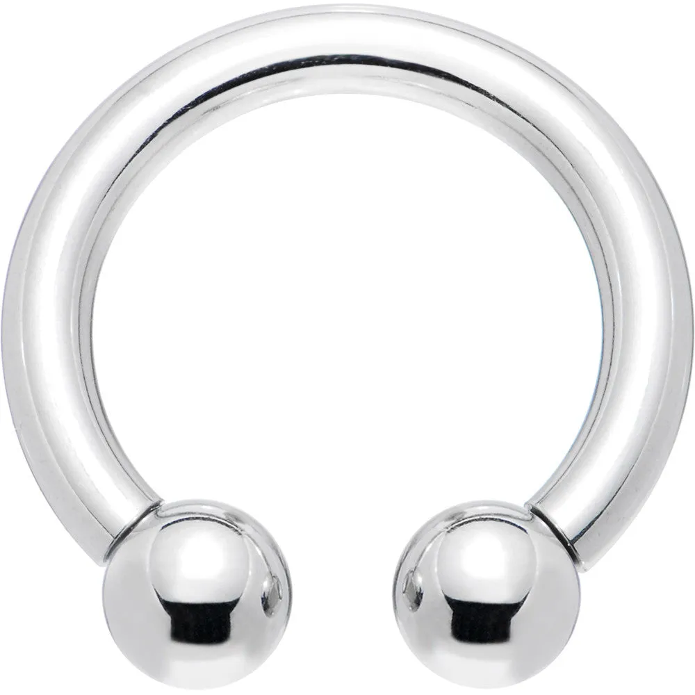 8 Gauge 5/8 Internally Threaded Steel Horseshoe Circular Barbell
