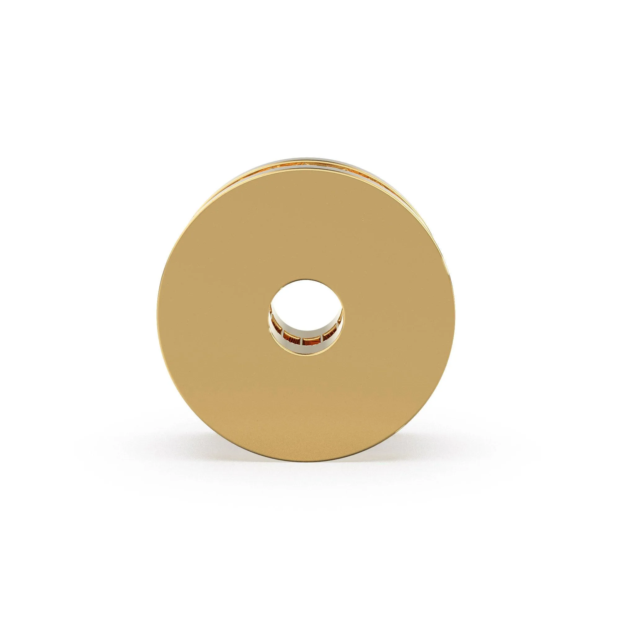 8mm Square Diamond Eternity Rondelle Wheel 18k Solid Yellow Gold Bead Finding Spacer / Gold Rondelle Bead / Real Diamond Gold 14k Findings