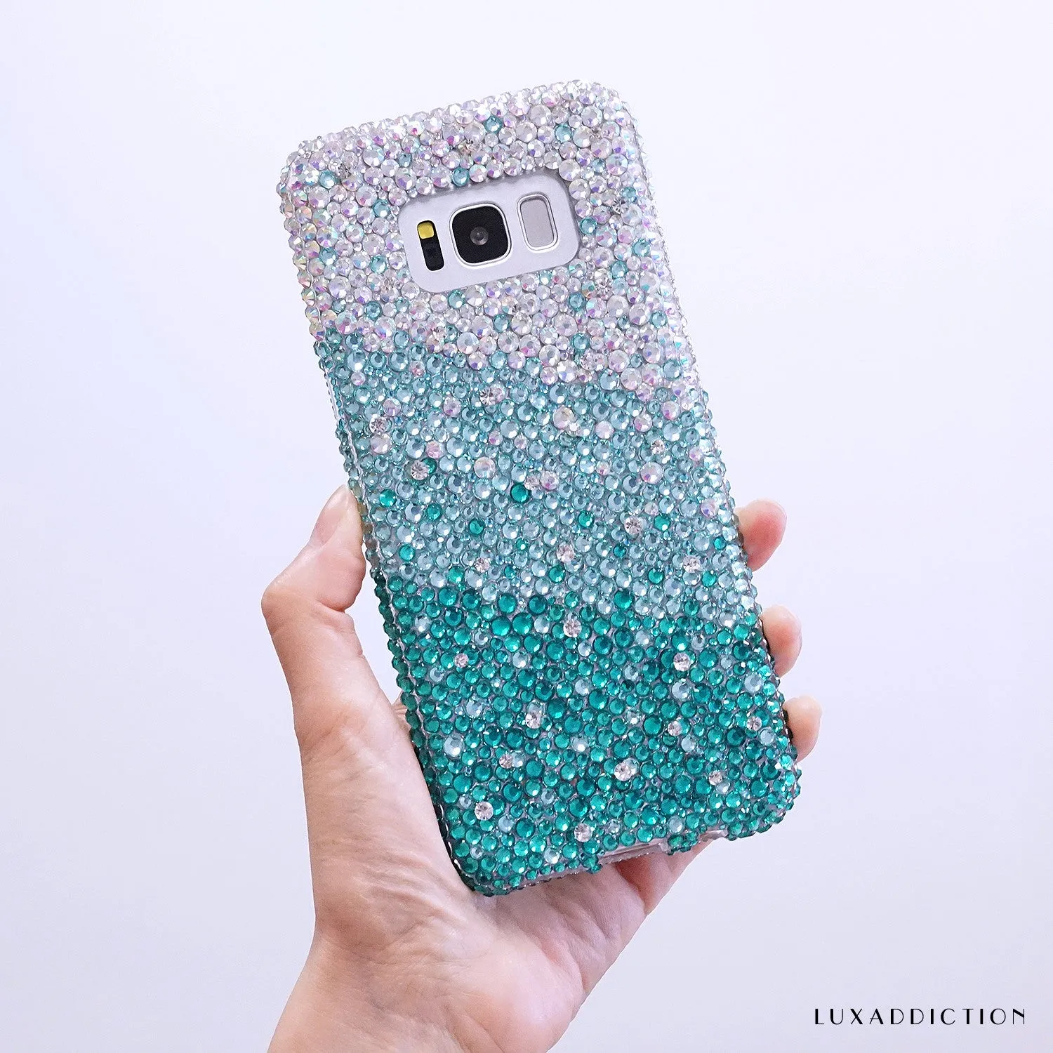 AB faded to Turquoise Crystals Design (style 925)