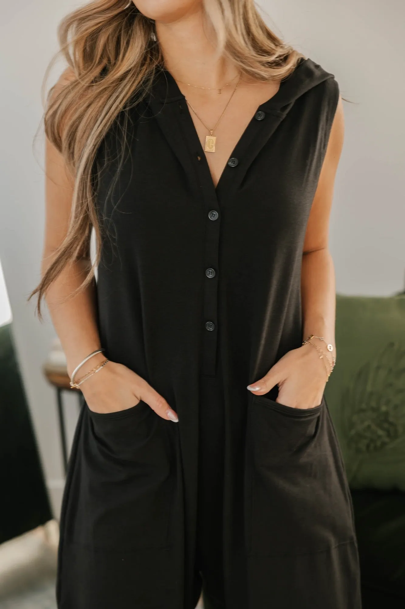 Abigael Henley Romper in Midnight Black