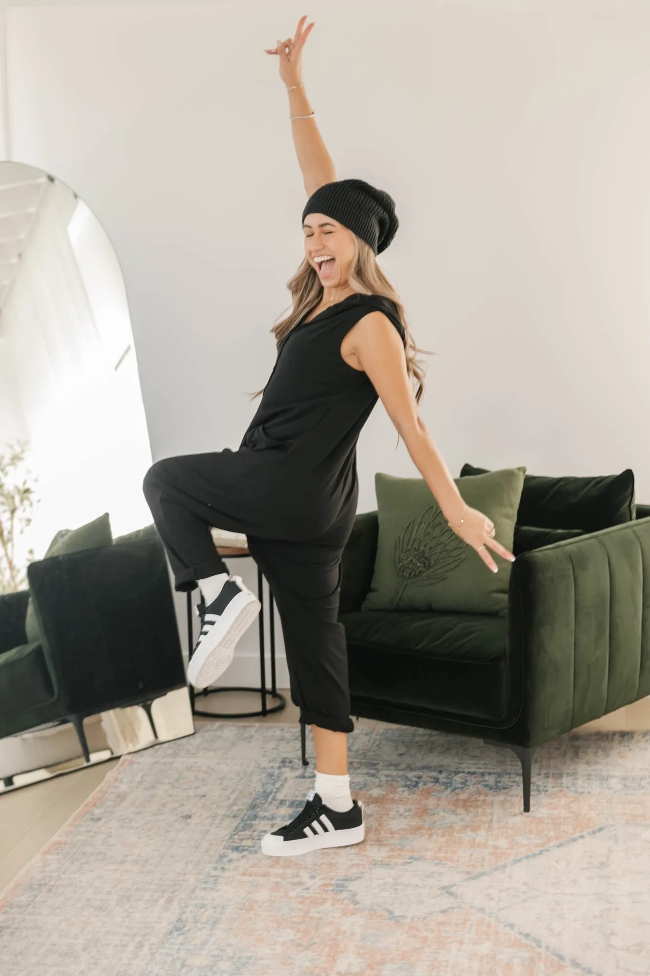 Abigael Henley Romper in Midnight Black