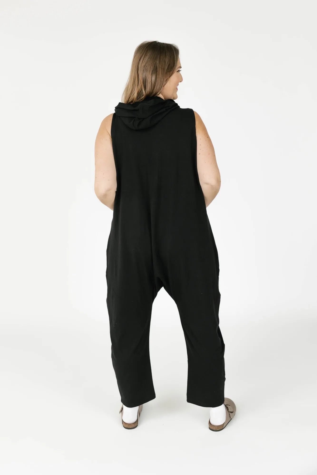 Abigael Henley Romper in Midnight Black