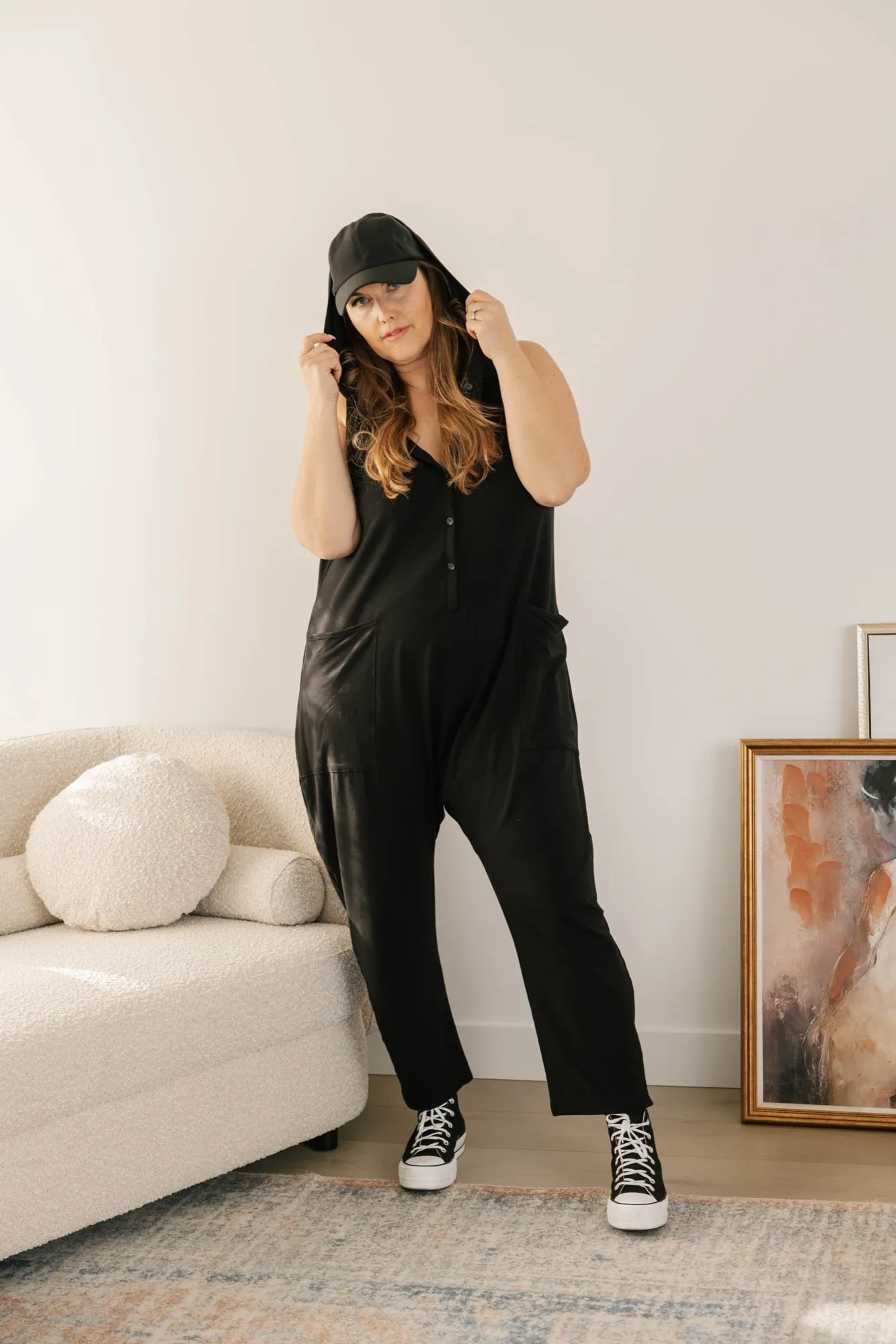 Abigael Henley Romper in Midnight Black