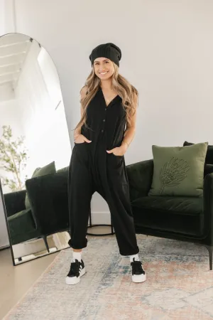 Abigael Henley Romper in Midnight Black
