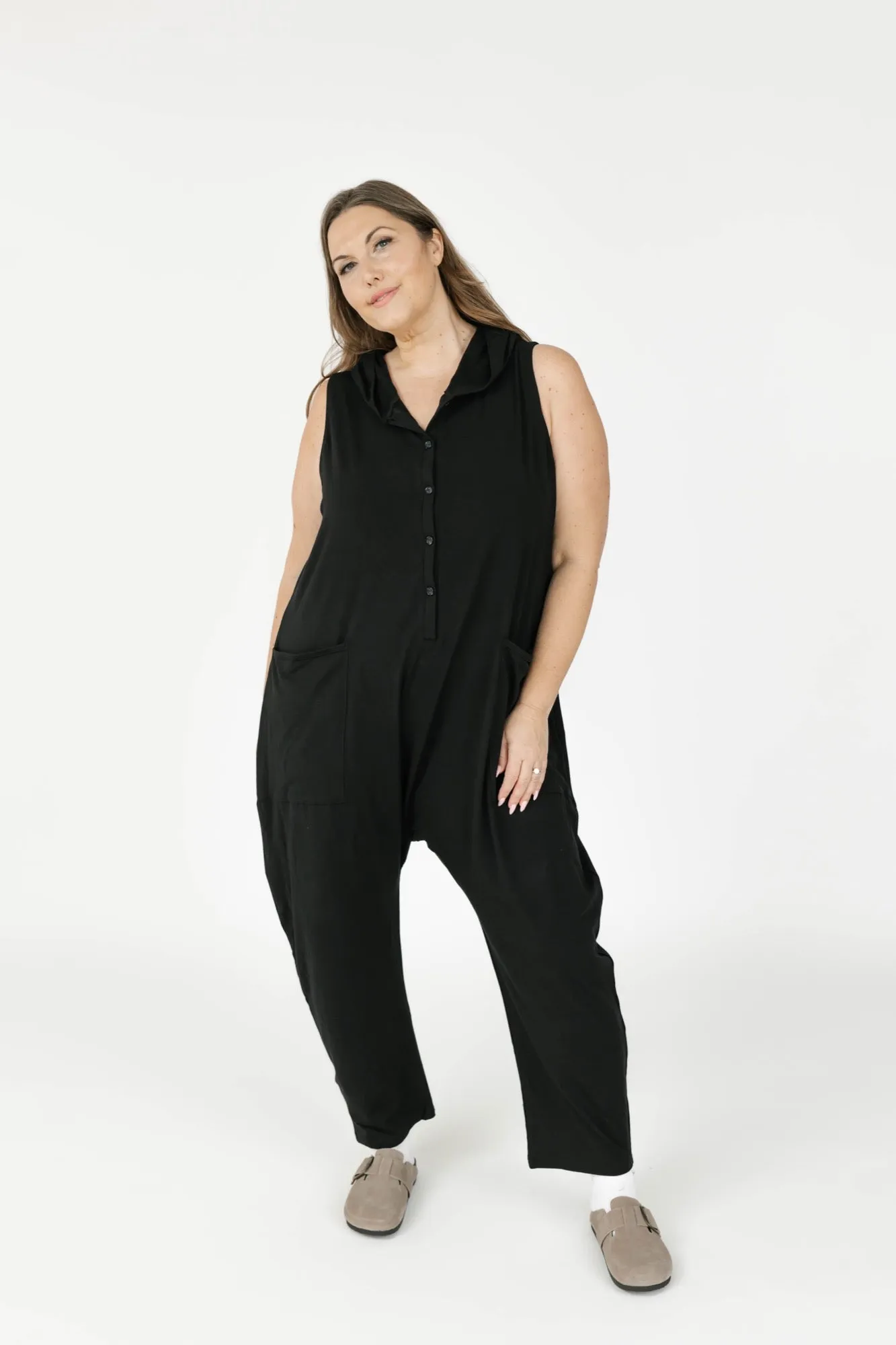 Abigael Henley Romper in Midnight Black