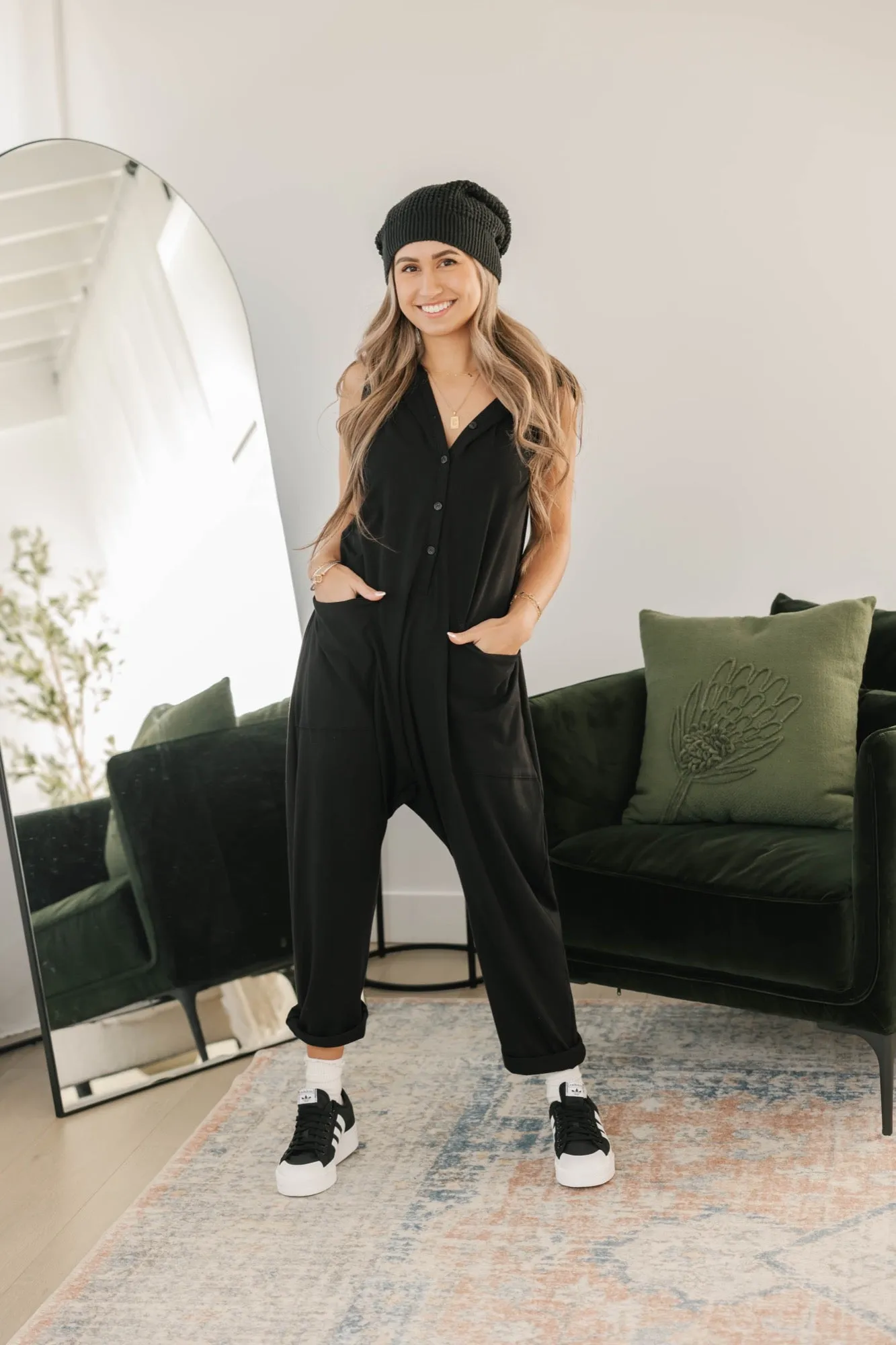 Abigael Henley Romper in Midnight Black