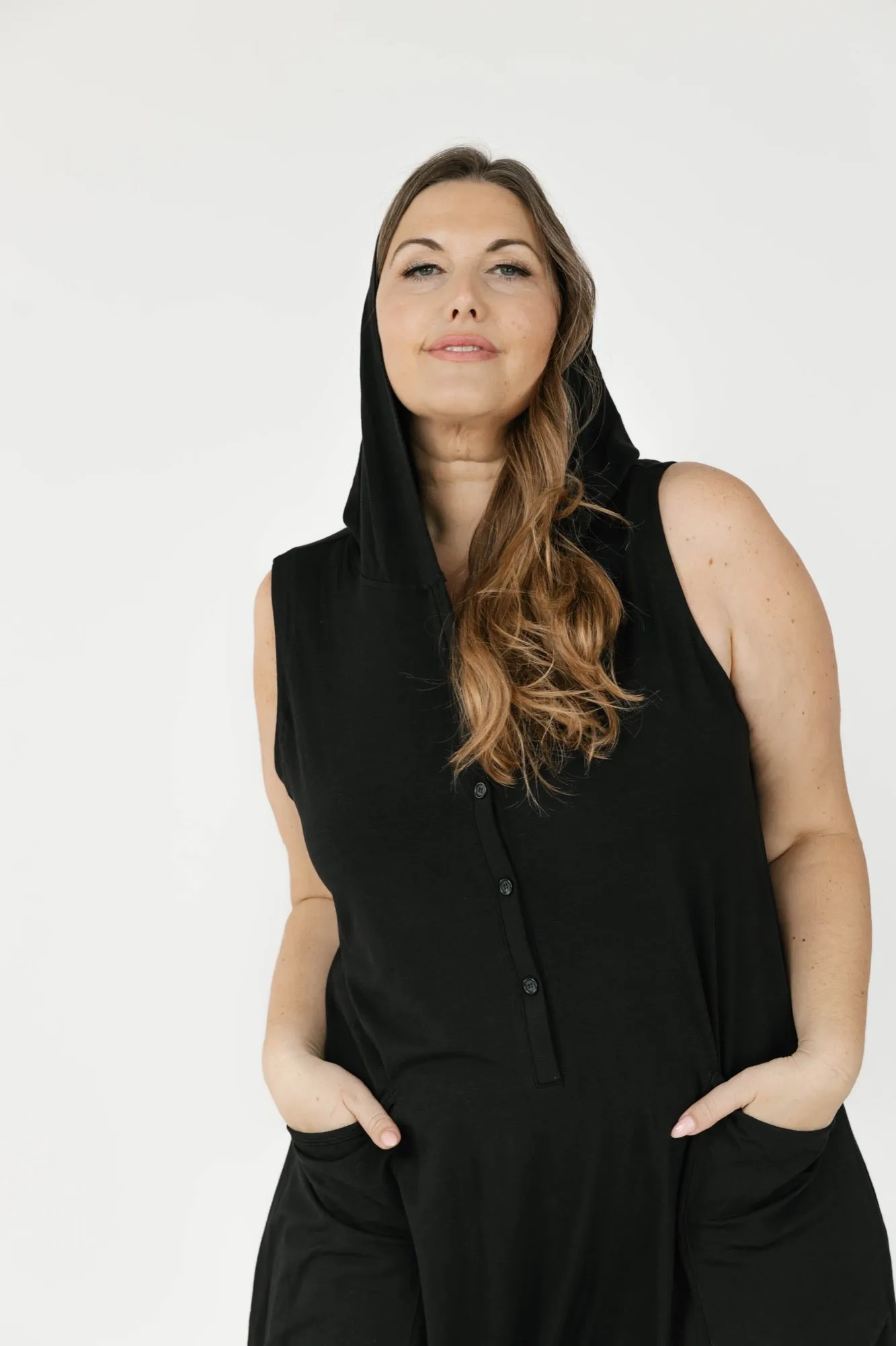 Abigael Henley Romper in Midnight Black