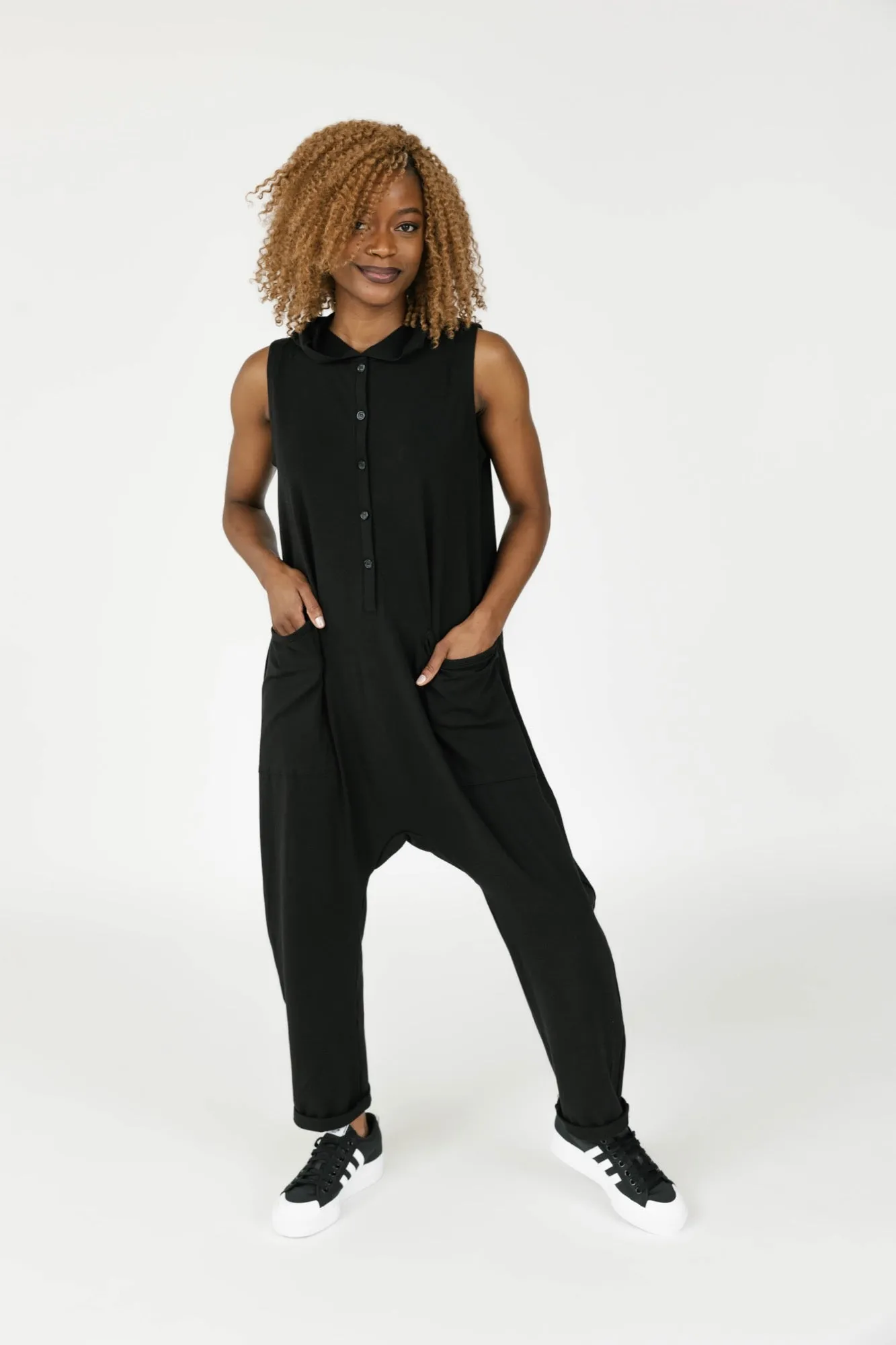 Abigael Henley Romper in Midnight Black