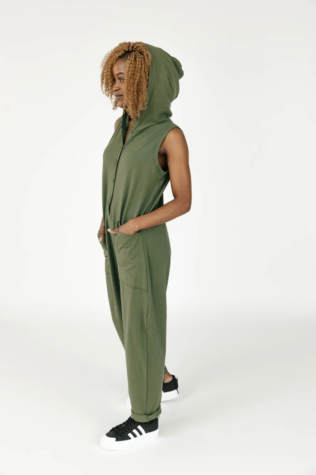 Abigael Henley Romper in Moss Green