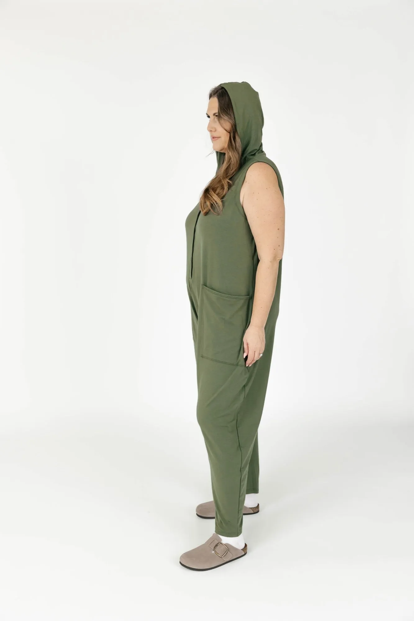 Abigael Henley Romper in Moss Green