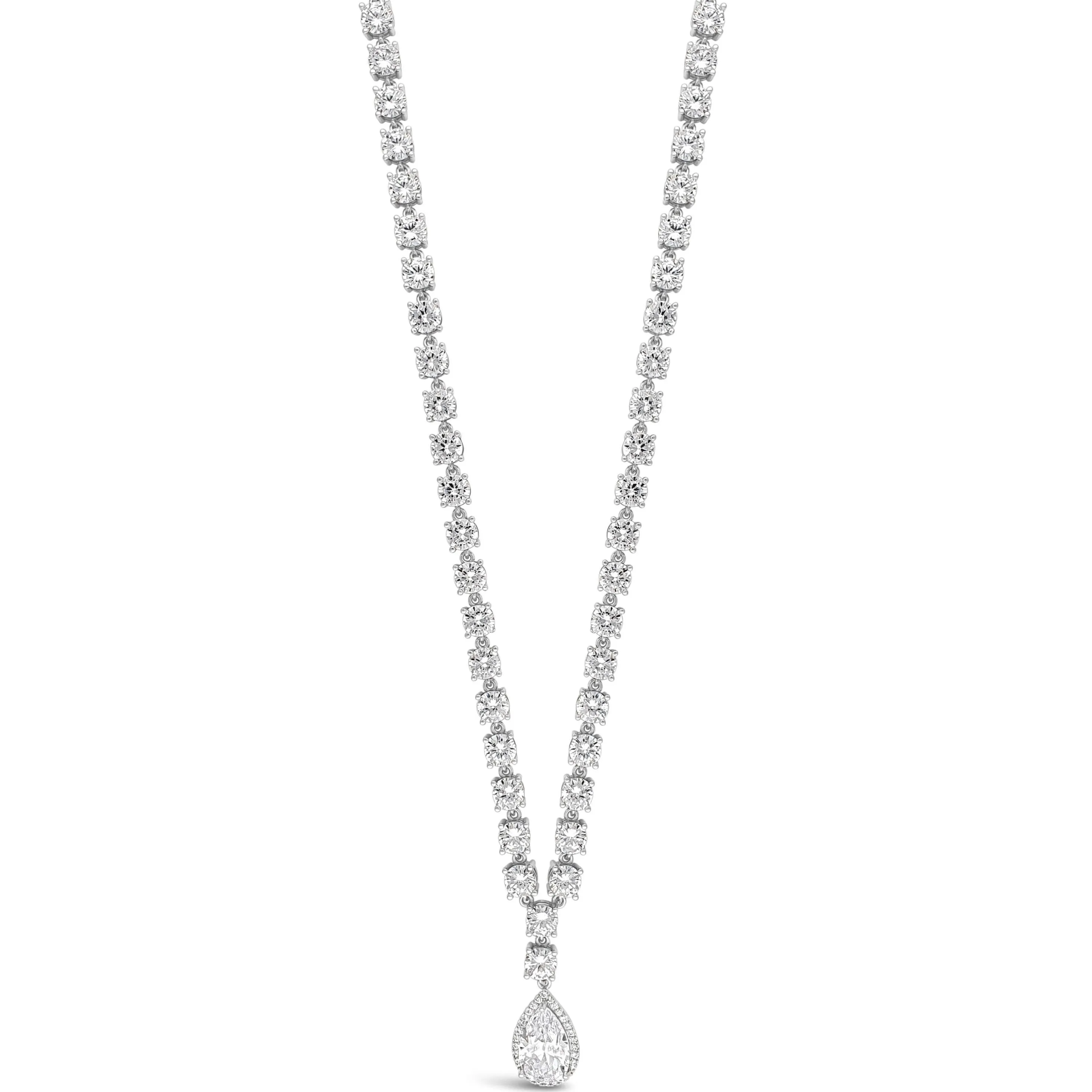 Absolute Silver Elegant Pear Drop Necklace