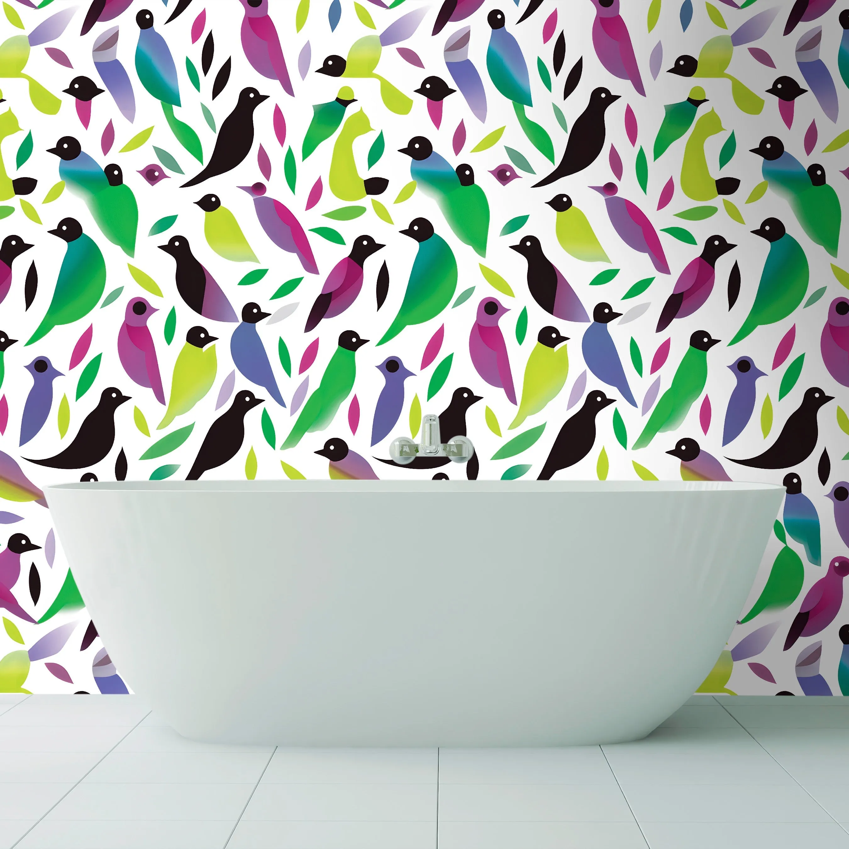 Abstract Birds Acrylic Wall Panels Home Decor Wall Panels 2440mmm x 1220mm