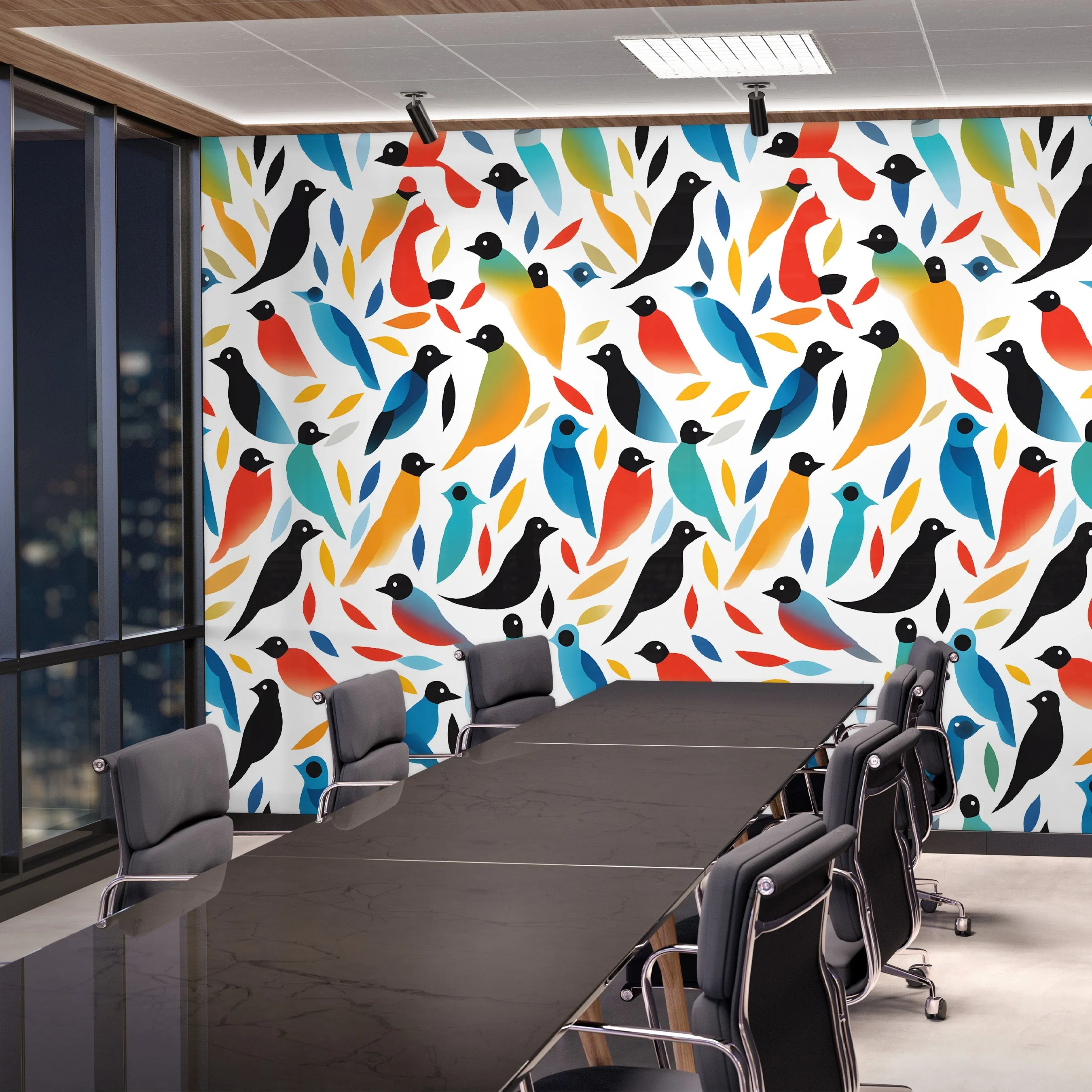 Abstract Birds Acrylic Wall Panels Home Decor Wall Panels 2440mmm x 1220mm