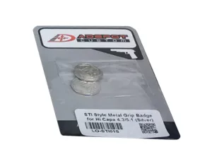 ADEPOT CUSTOM STI Style Metal Grip Badge for Hi-Capa (Silver)