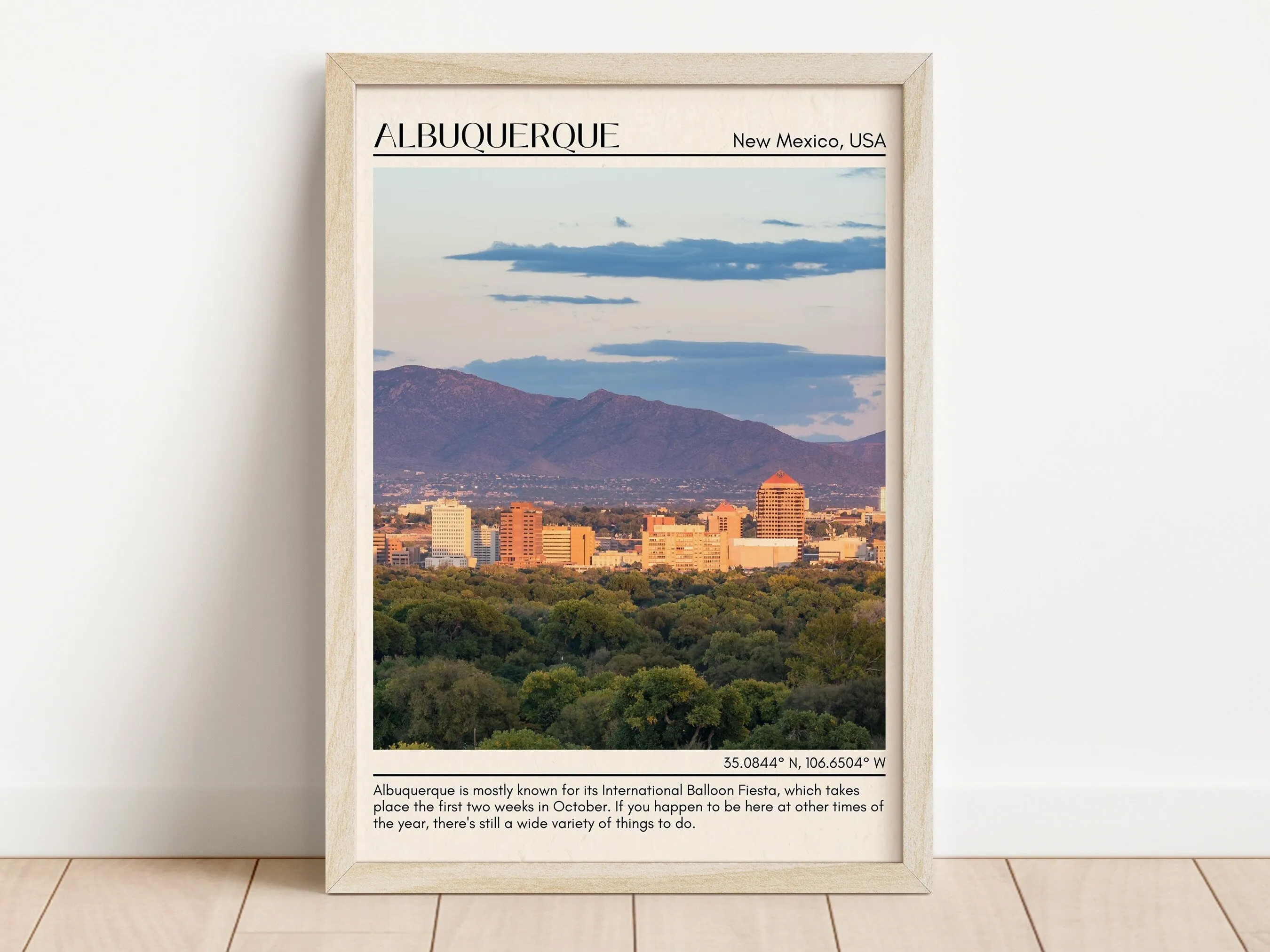 Albuquerque Minimal Wall Art, New Mexico, USA