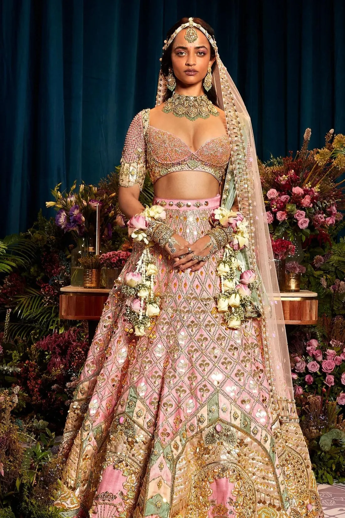 ALICE - BABY PINK ROYAL CARRIAGE LEHENGA SET