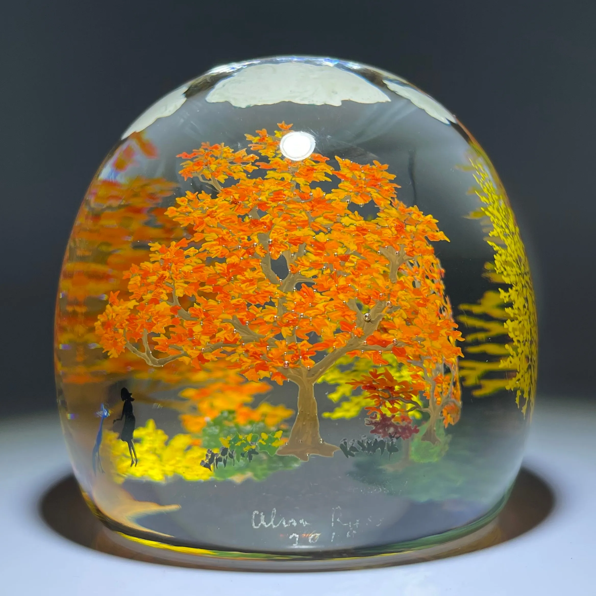 Alison Ruzsa 2019 Autumn Peacock Feeding Encapsulated Hand-paint Enamels