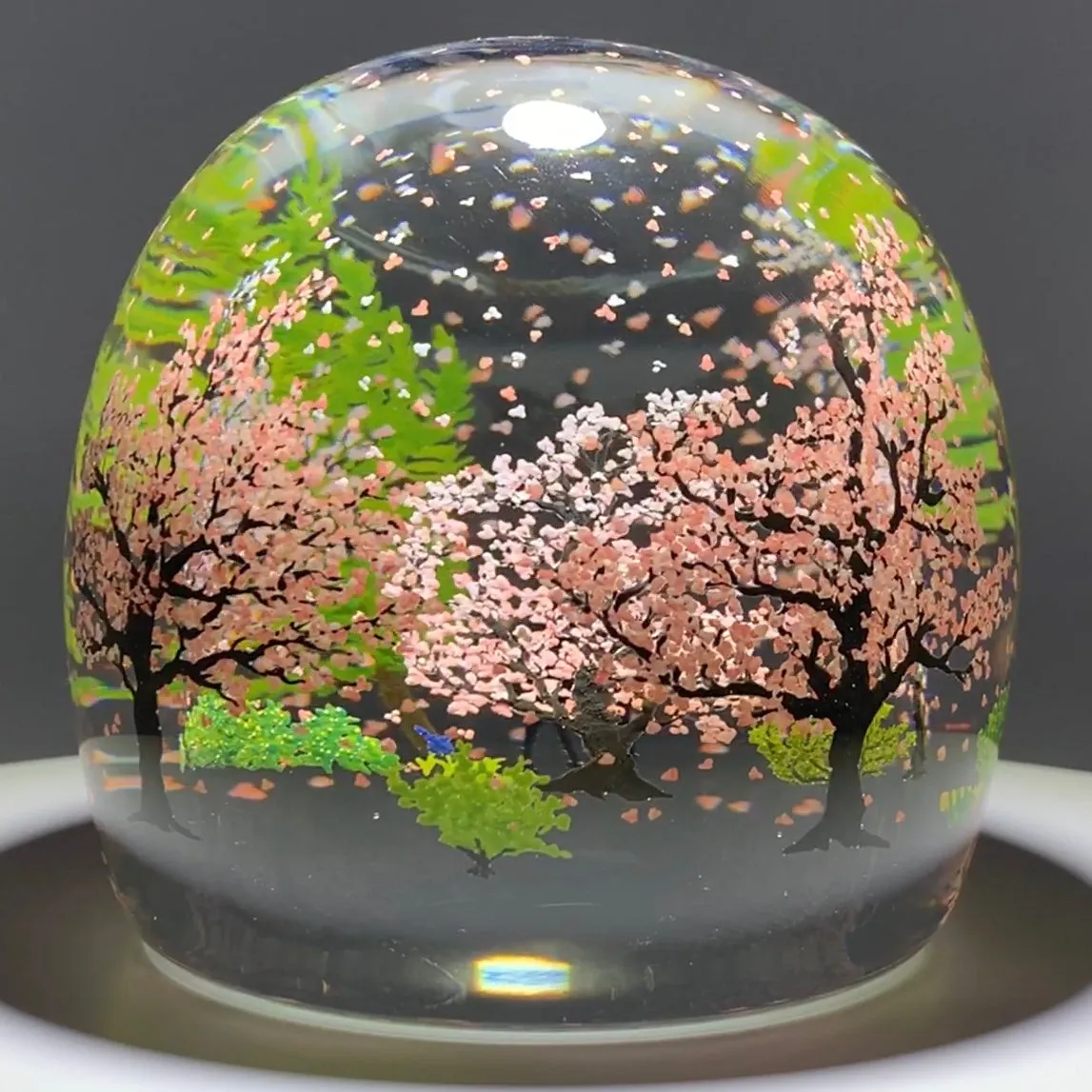 Alison Ruzsa 2020 Encapsulated Hand Painted Enamels Cherry Blossom Flurry