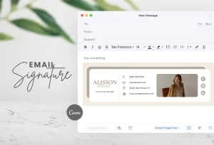 Alisson Email Signature Template Editable Canva Template Rose Gold