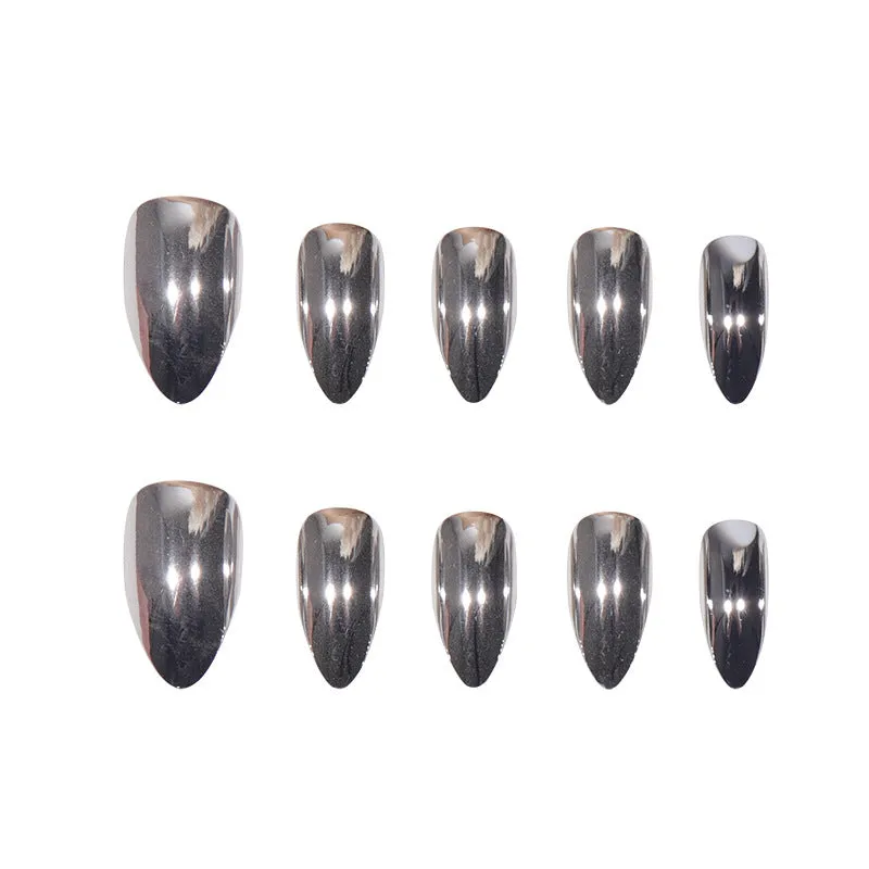 Almond Electroplated metallic bright silver