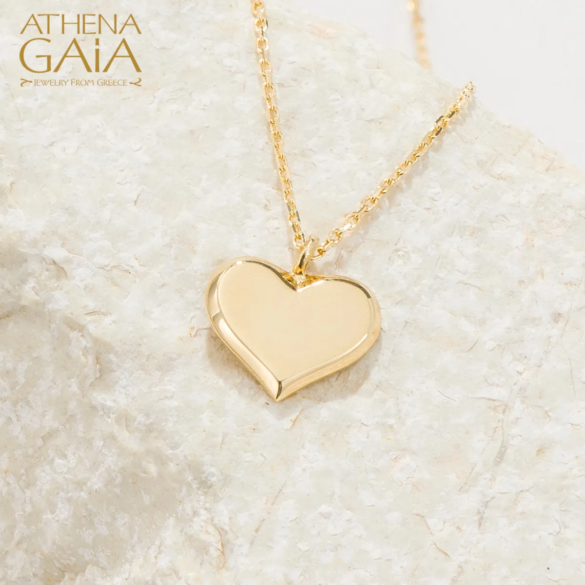 Al'Oro Simple Heart Pendant with Necklace