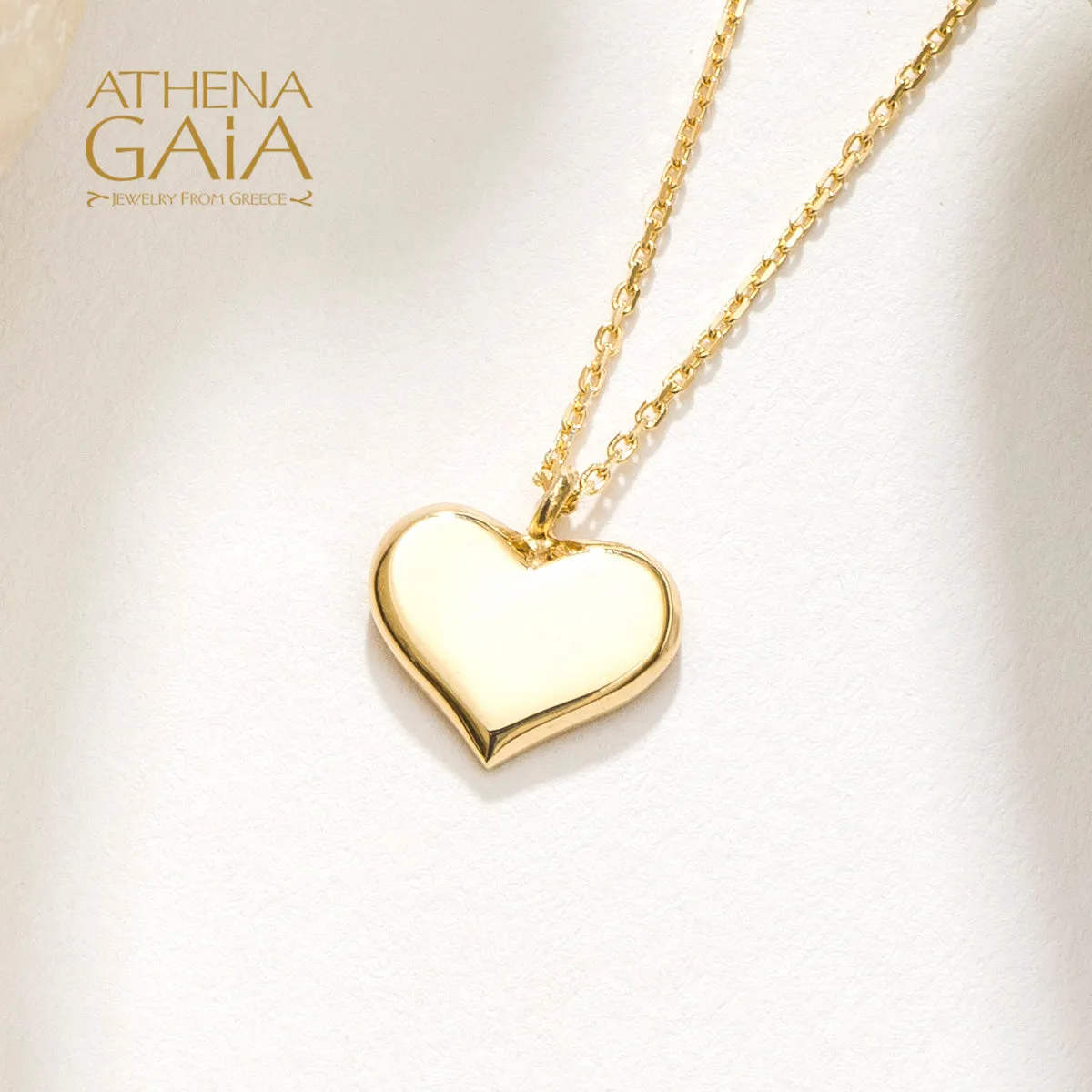 Al'Oro Simple Heart Pendant with Necklace
