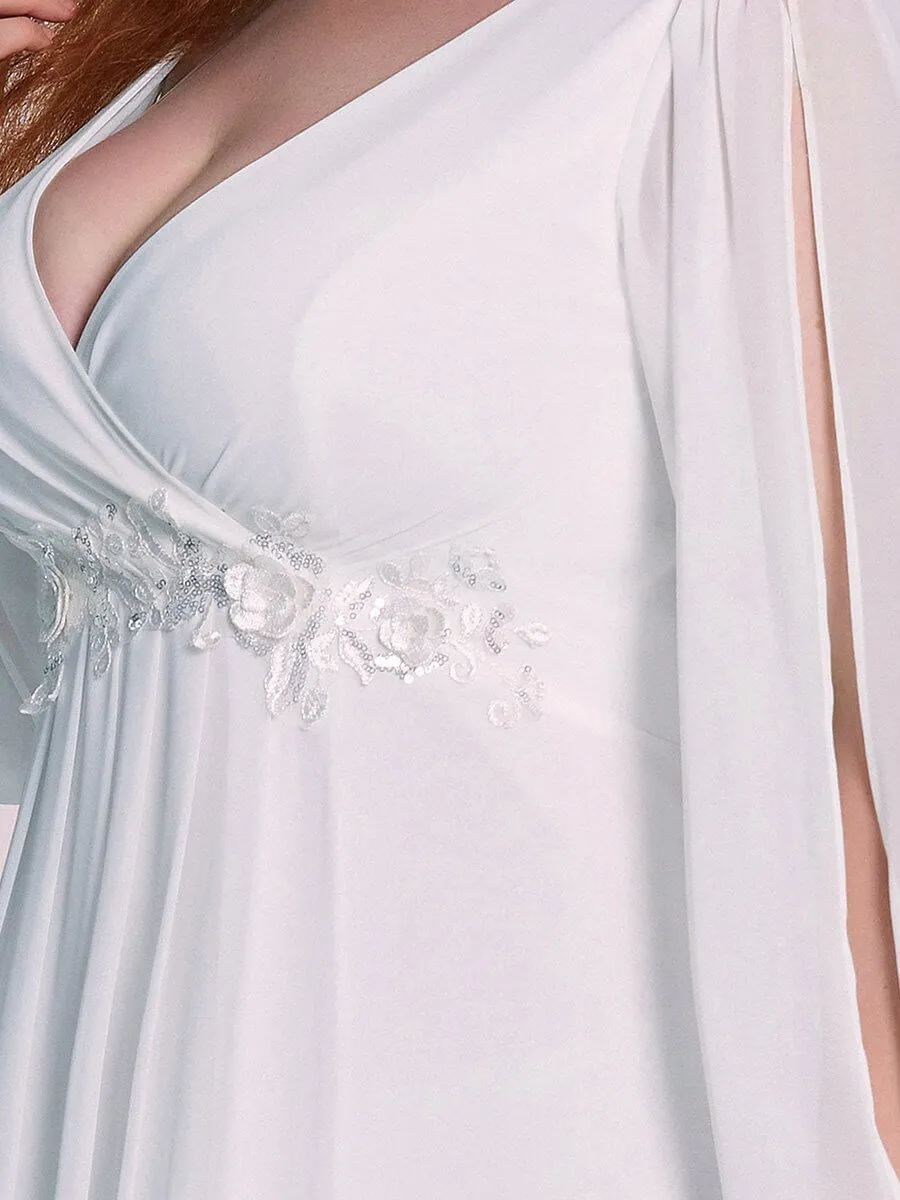 Amanda long sleeved chiffon wedding dress in Ivory