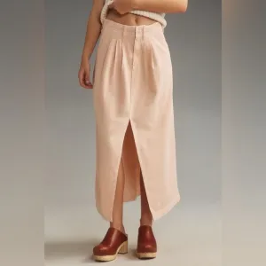 Anthropologie Pilcro Slouchy Trouser Maxi Skirt in pink size 12