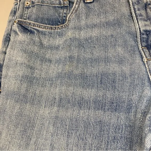 Anthropologie Pilcro The Laidback Flare Jeans Blue Denim Patchwork Size 26