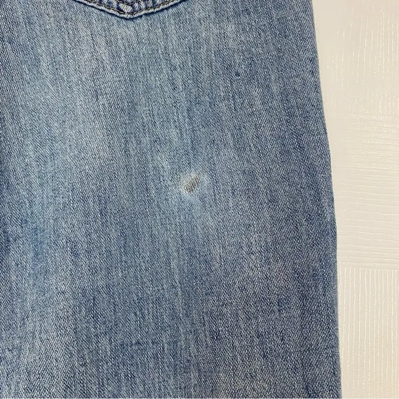Anthropologie Pilcro The Laidback Flare Jeans Blue Denim Patchwork Size 26