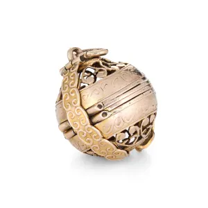 Antique Victorian Folding Picture Frame Orb Pendant Charm Vintage 14k Gold Fob