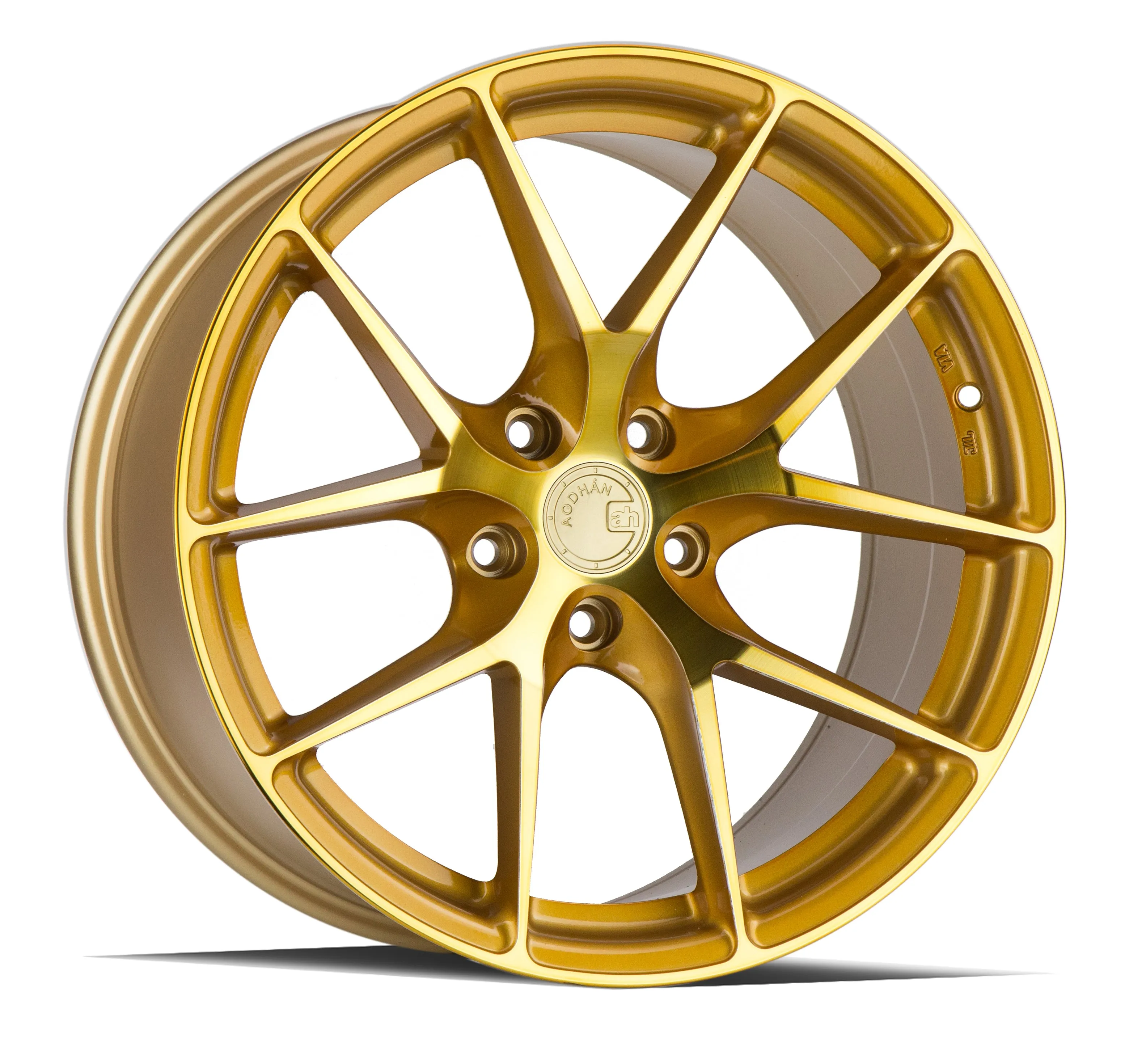 Aodhan LS007 20x9 5X112  30 Gold Machined Face