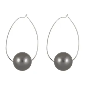 April dark gray ball earrings
