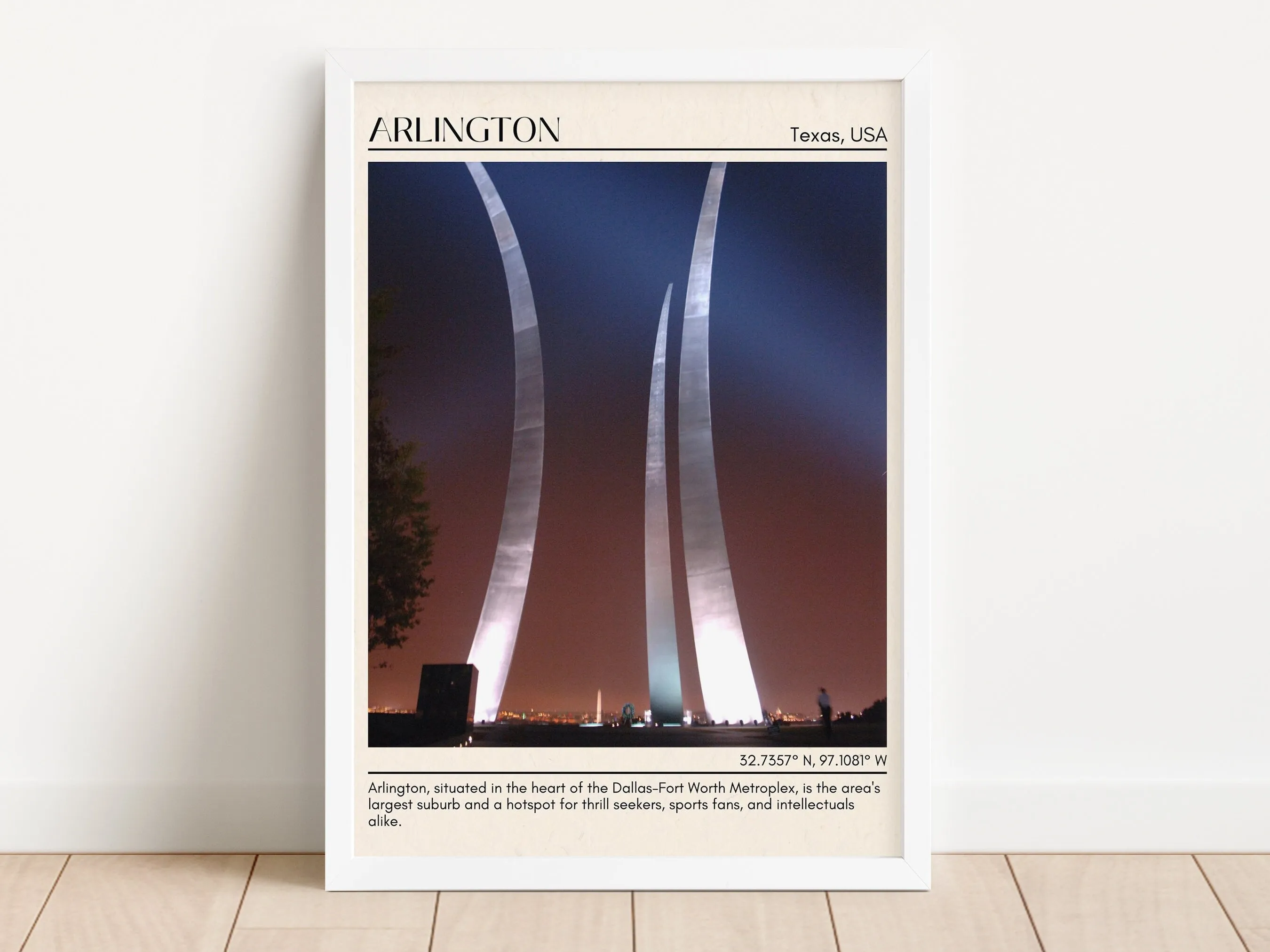 Arlington Minimal Wall Art, Texas, USA