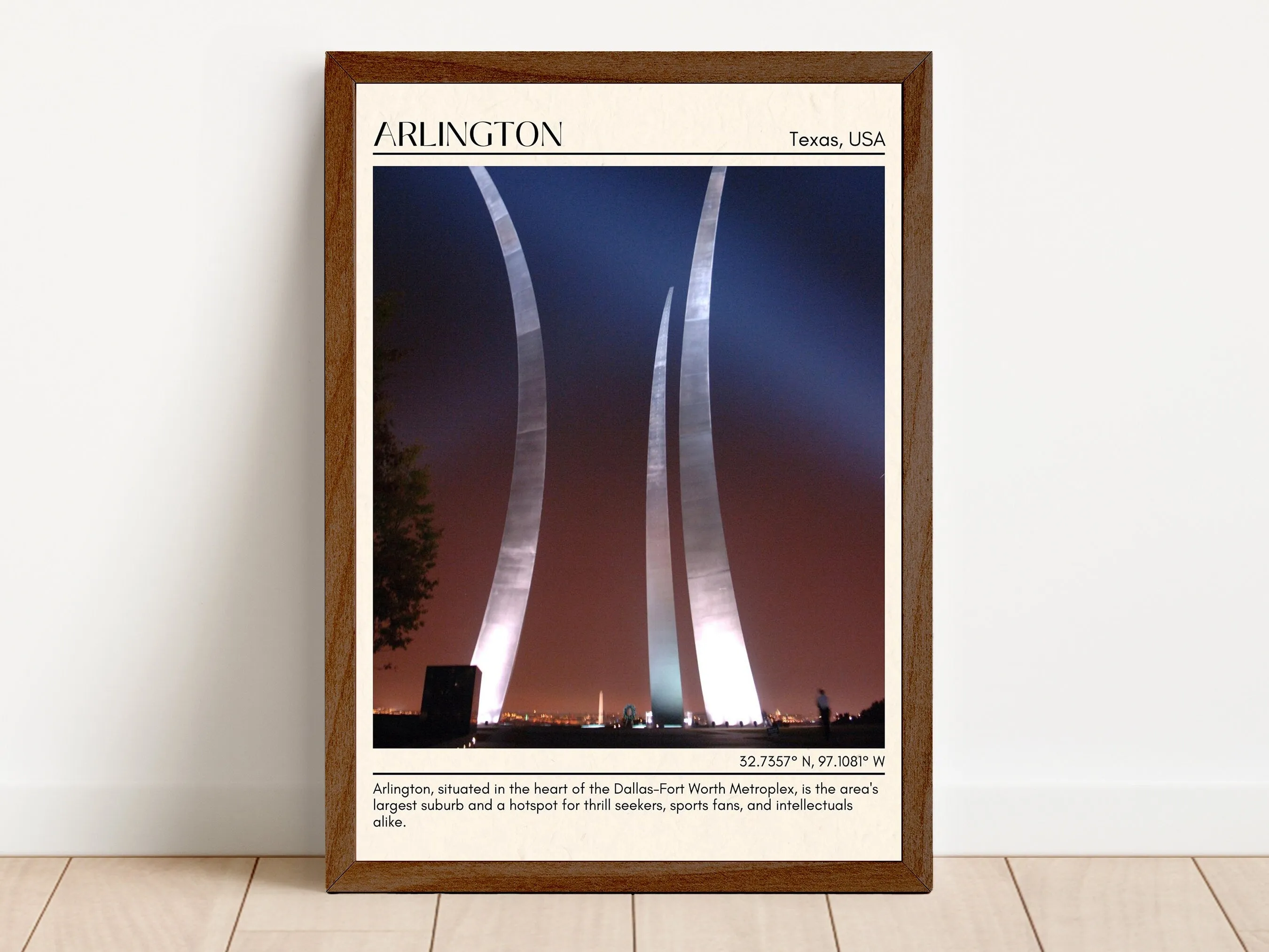 Arlington Minimal Wall Art, Texas, USA
