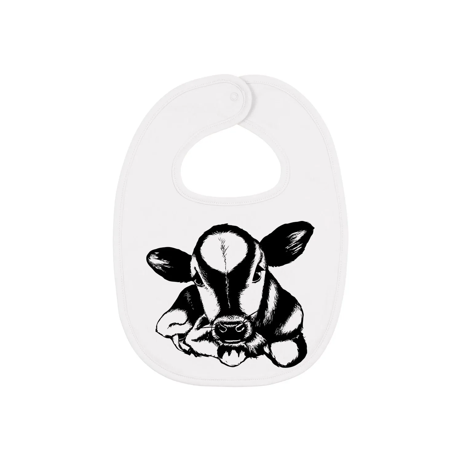 Baby Bib | Organic Cotton Hand Printed With Cow
