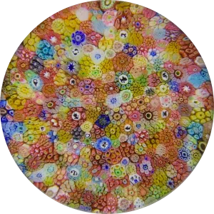 Baccarat 1970 Closepack Complex Millefiori “Church Weight” with Zodiac Silhouette Canes